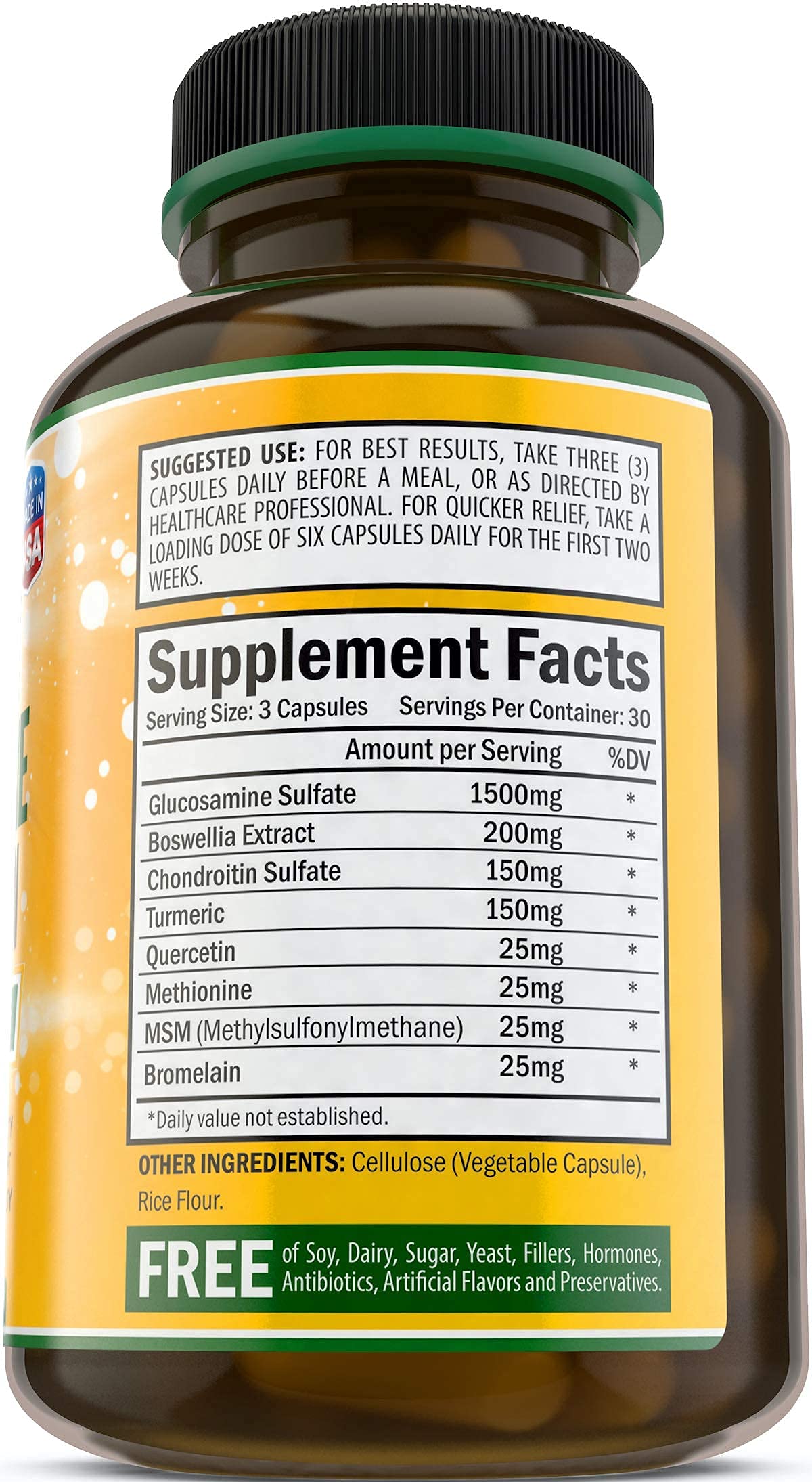 Foto 7 pulgar | Suplemento Bradeson Naturals Glucosamina 90 Cápsulas - Venta Internacional