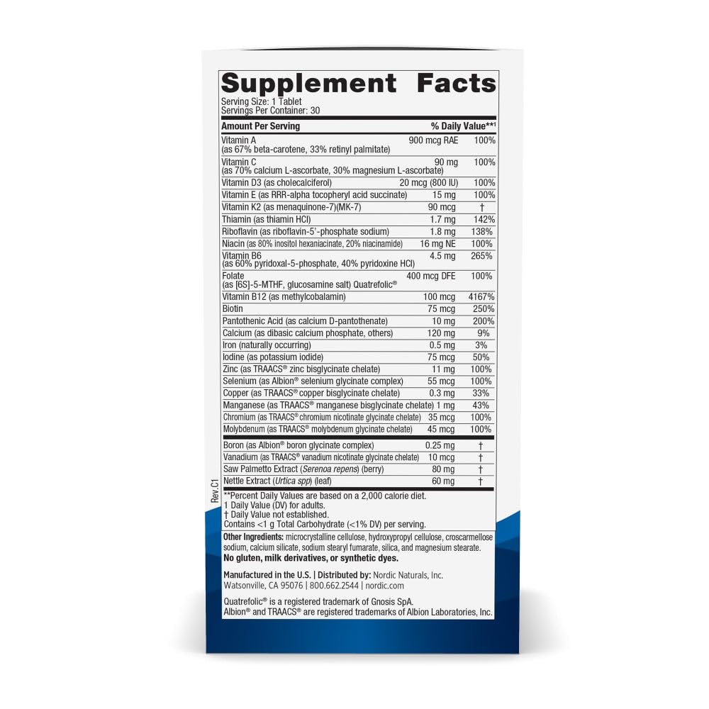 Foto 3 pulgar | Suplemento Multivitamínico Para Hombres De Nordic Naturals, Un Día, 30 Comprimidos - Venta Internacional.