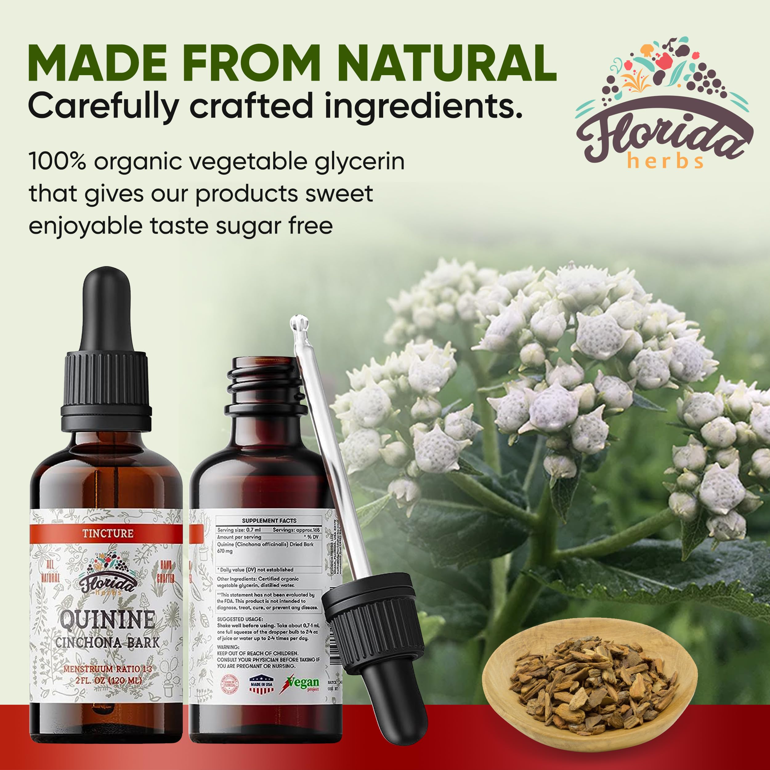 Foto 4 pulgar | Suplemento: Extracto De Tintura De Quinina De Florida Herbs 670 Mg - Venta Internacional.