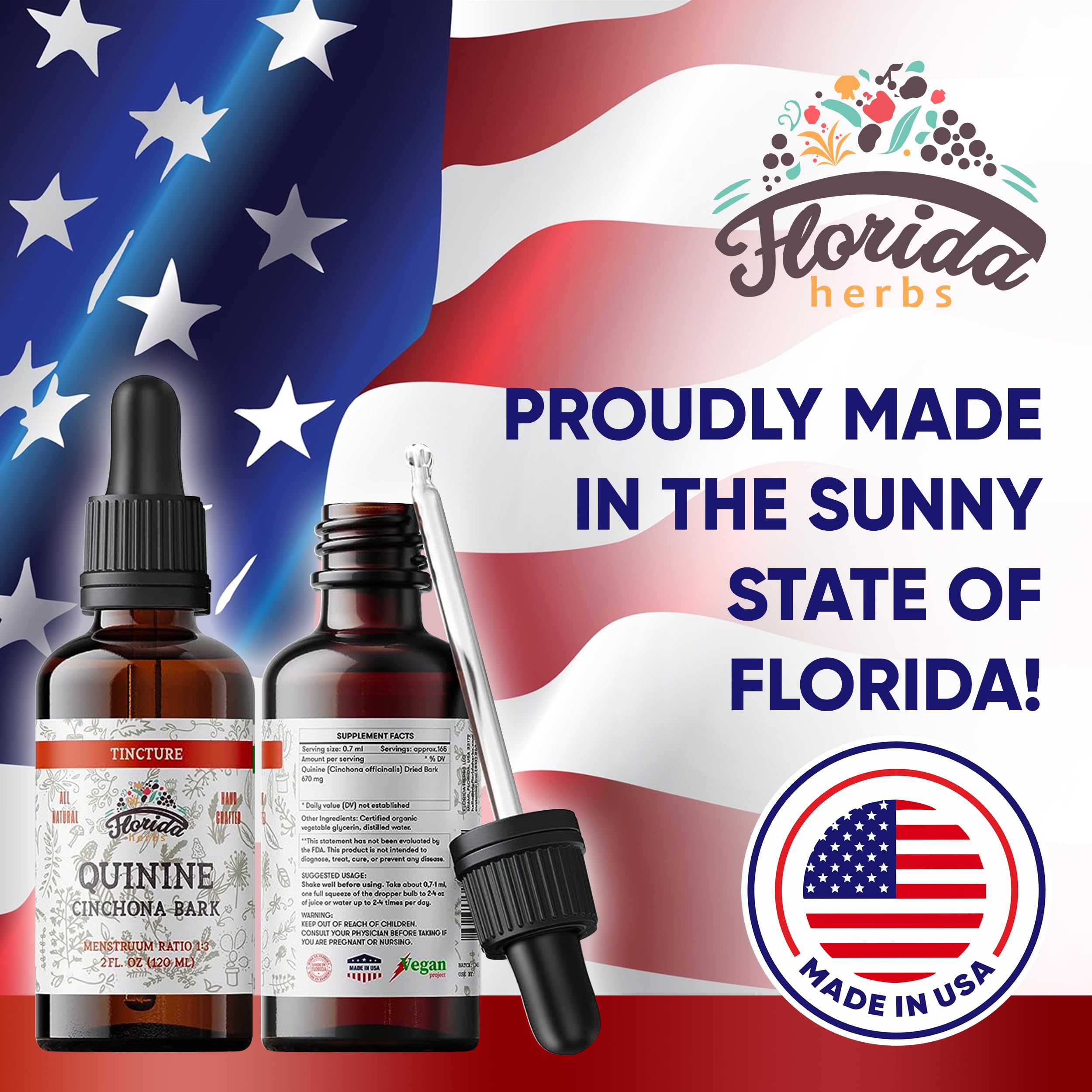 Foto 5 pulgar | Suplemento: Extracto De Tintura De Quinina De Florida Herbs 670 Mg - Venta Internacional.