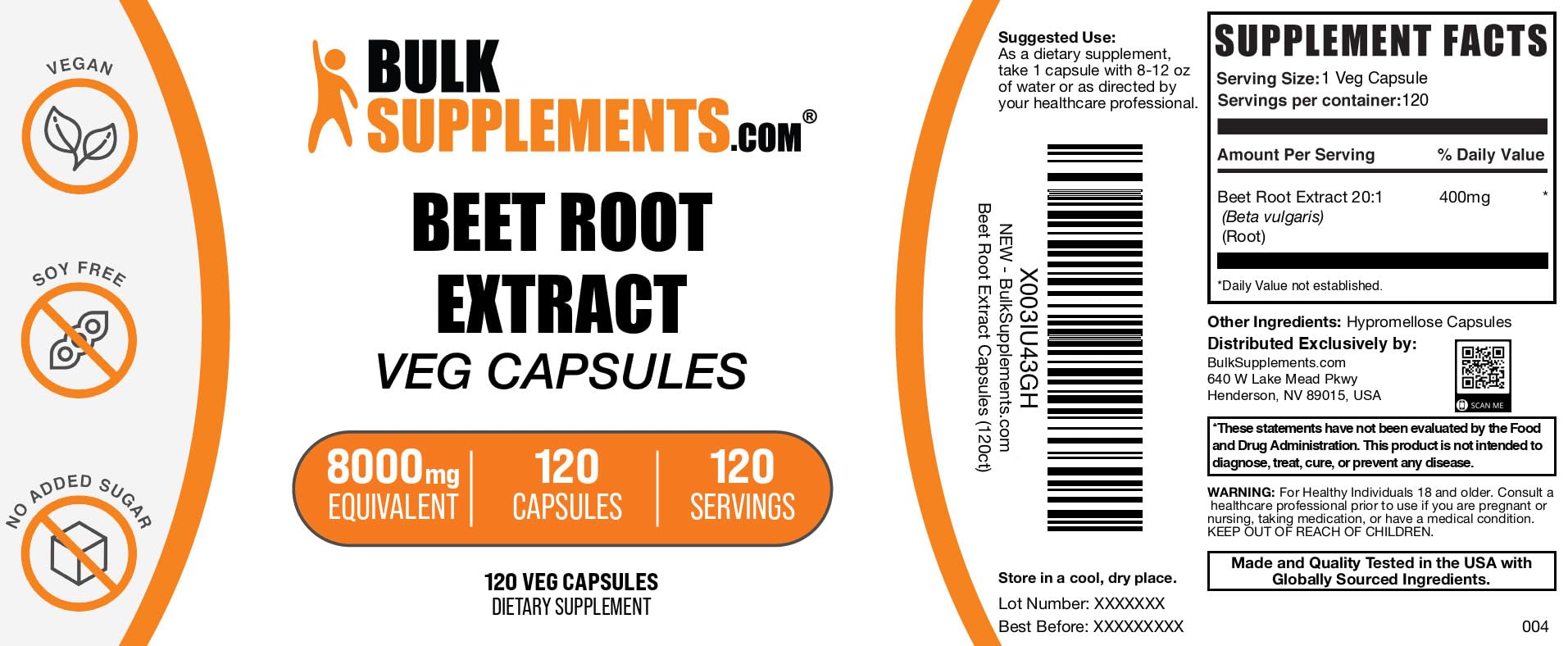 Foto 7 pulgar | Suplemento A Granel: Extracto De Raíz De Remolacha, 8000 Mg, 120 Cápsulas - Venta Internacional.