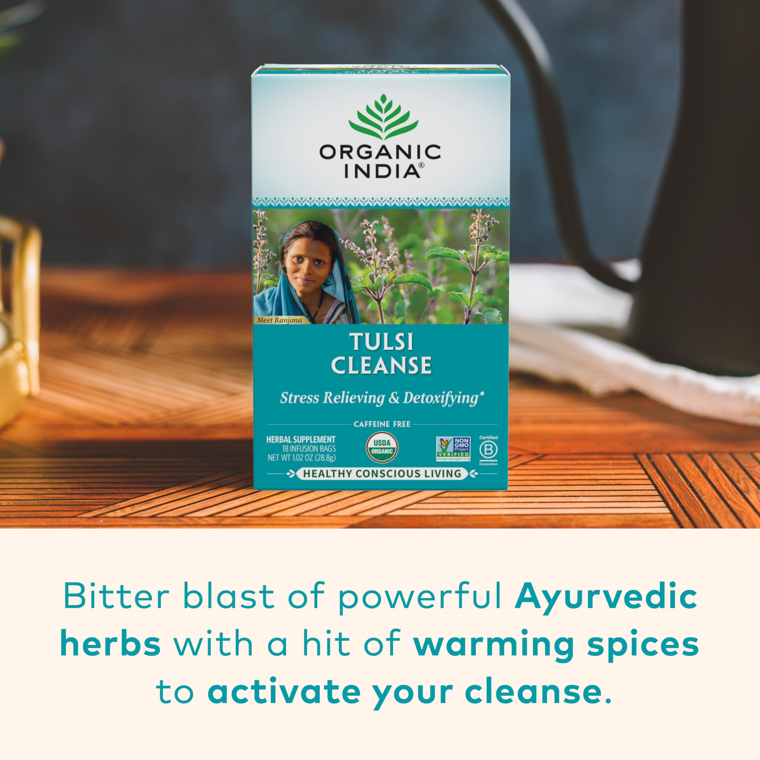 Foto 3 | Tea Organic India Tulsi Cleanse, Albahaca Sagrada, Jengibre Y Cúrcuma - Venta Internacional.