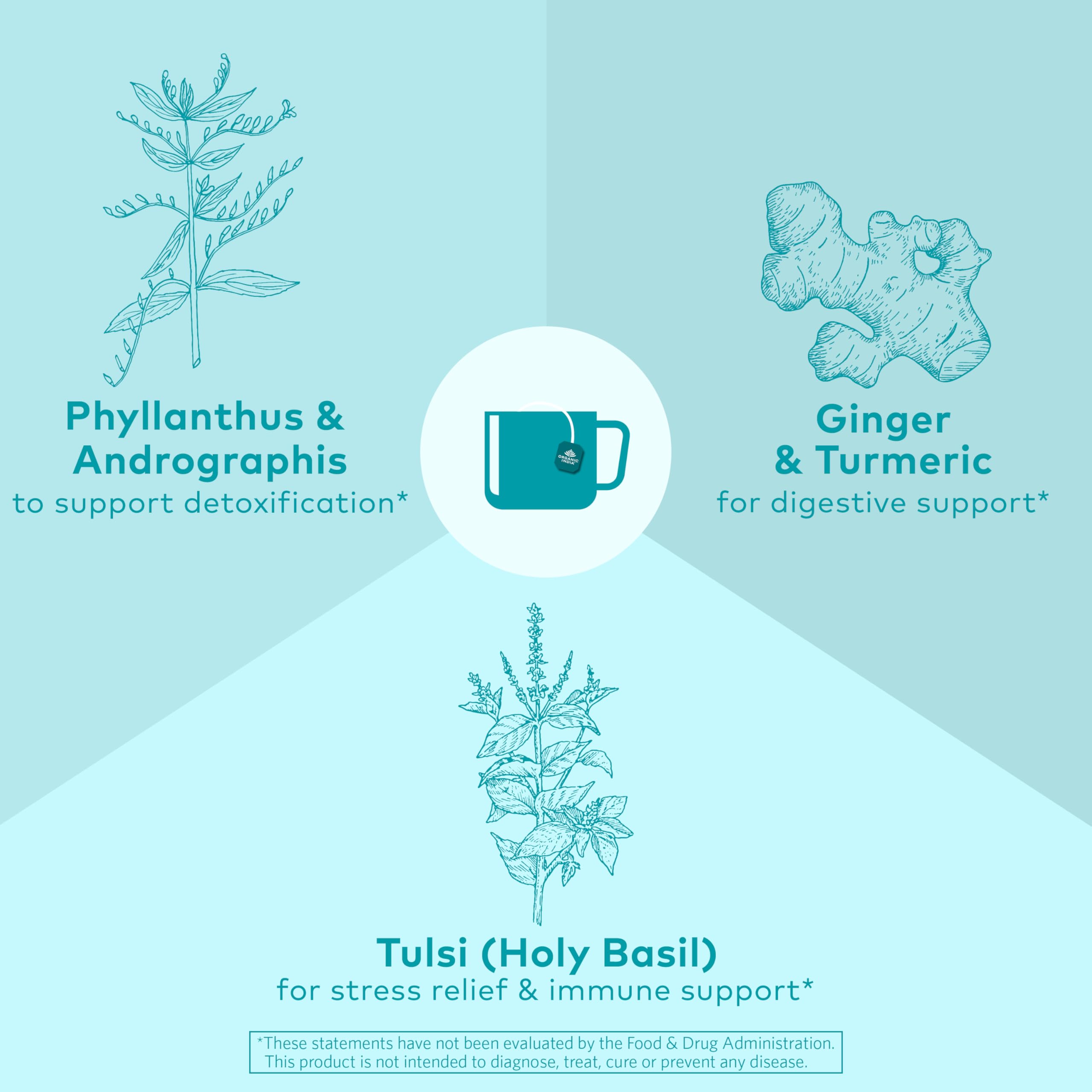 Foto 5 | Tea Organic India Tulsi Cleanse, Albahaca Sagrada, Jengibre Y Cúrcuma - Venta Internacional.