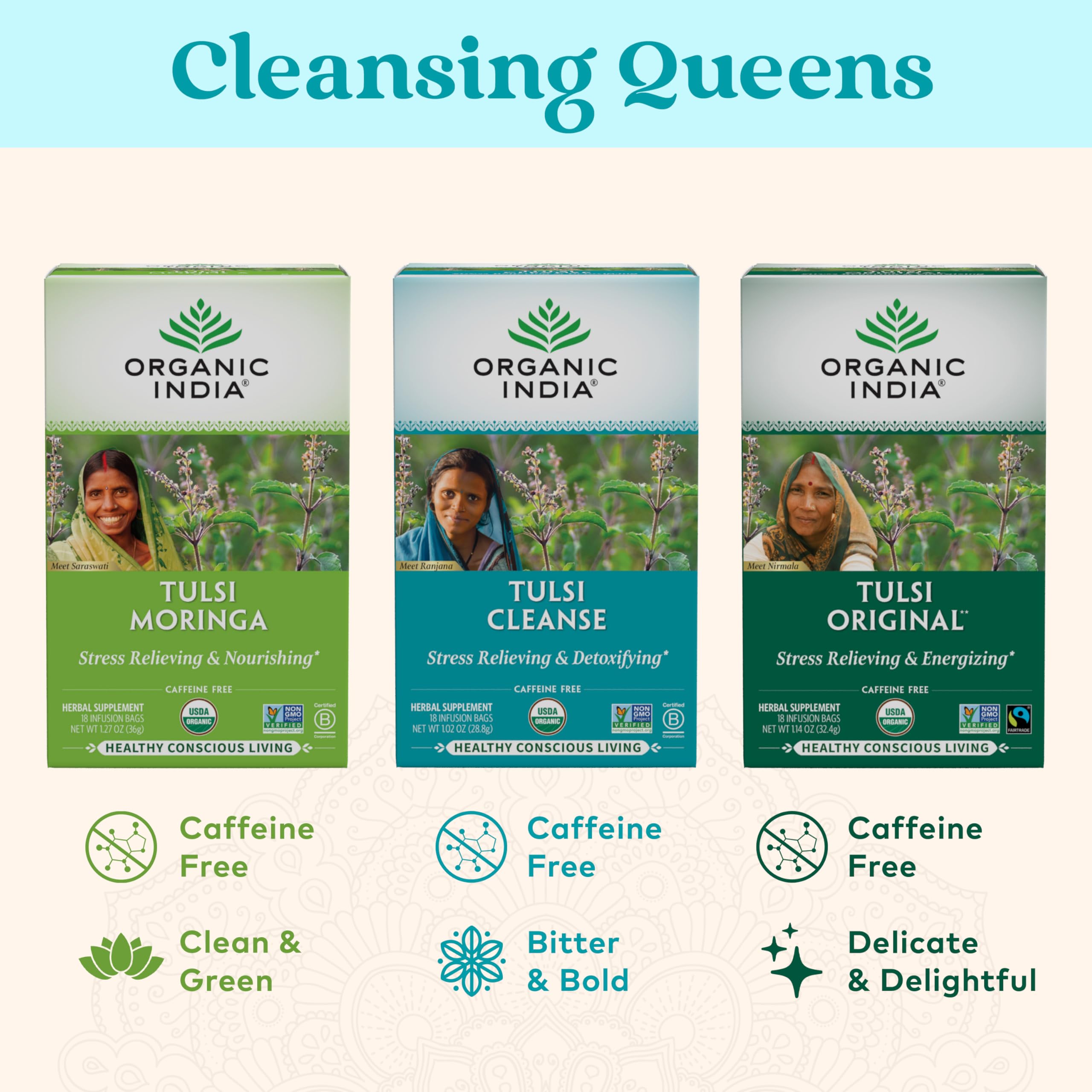 Foto 7 | Tea Organic India Tulsi Cleanse, Albahaca Sagrada, Jengibre Y Cúrcuma - Venta Internacional.