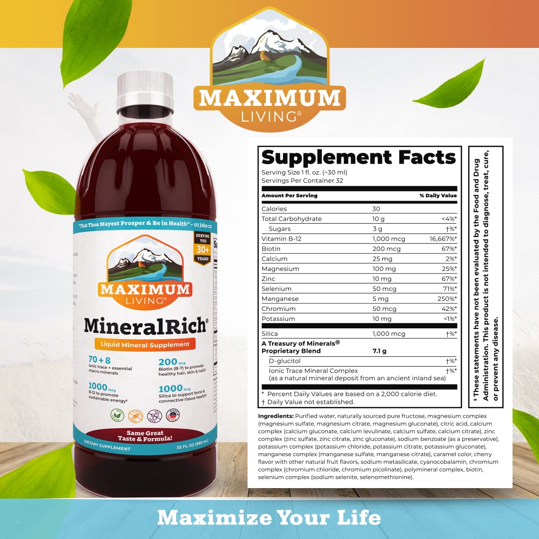 Foto 4 pulgar | Suplemento Maximum Living Mineralrich Minerals, 32 Onzas - Venta Internacional.