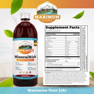 Foto 3 | Suplemento Maximum Living Mineralrich Minerals, 32 Onzas - Venta Internacional.