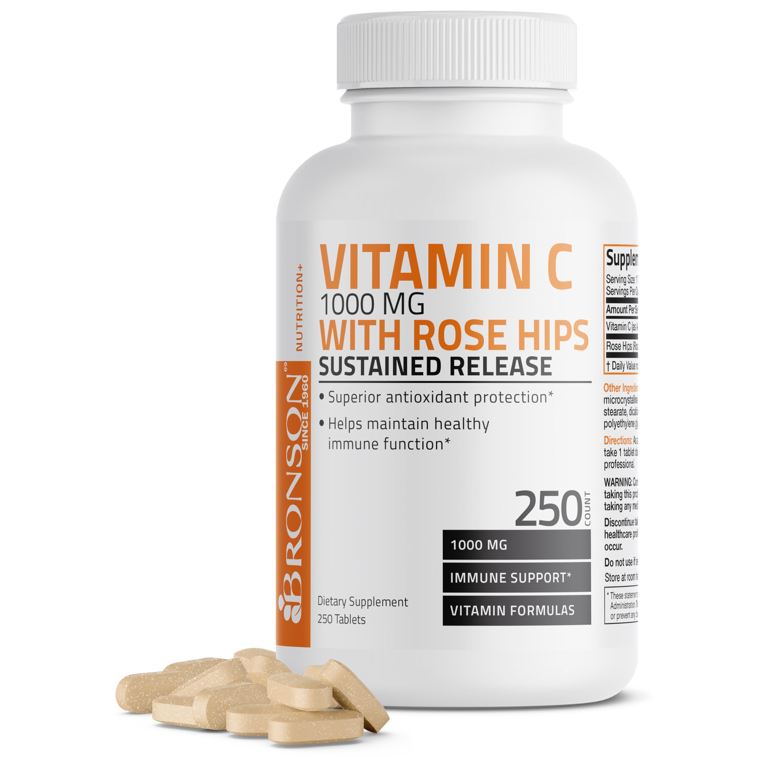 Foto 2 pulgar | Suplemento Bronson De Vitamina C De 1000 Mg Con Rosa Mosqueta, 250 Tabletas - Venta Internacional.