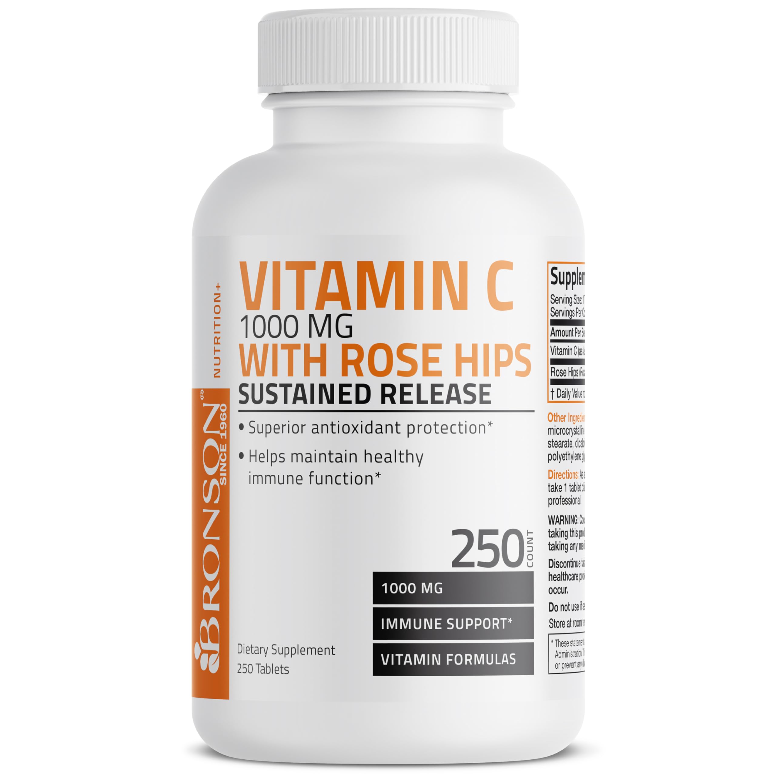 Foto 4 pulgar | Suplemento Bronson De Vitamina C De 1000 Mg Con Rosa Mosqueta, 250 Tabletas - Venta Internacional.