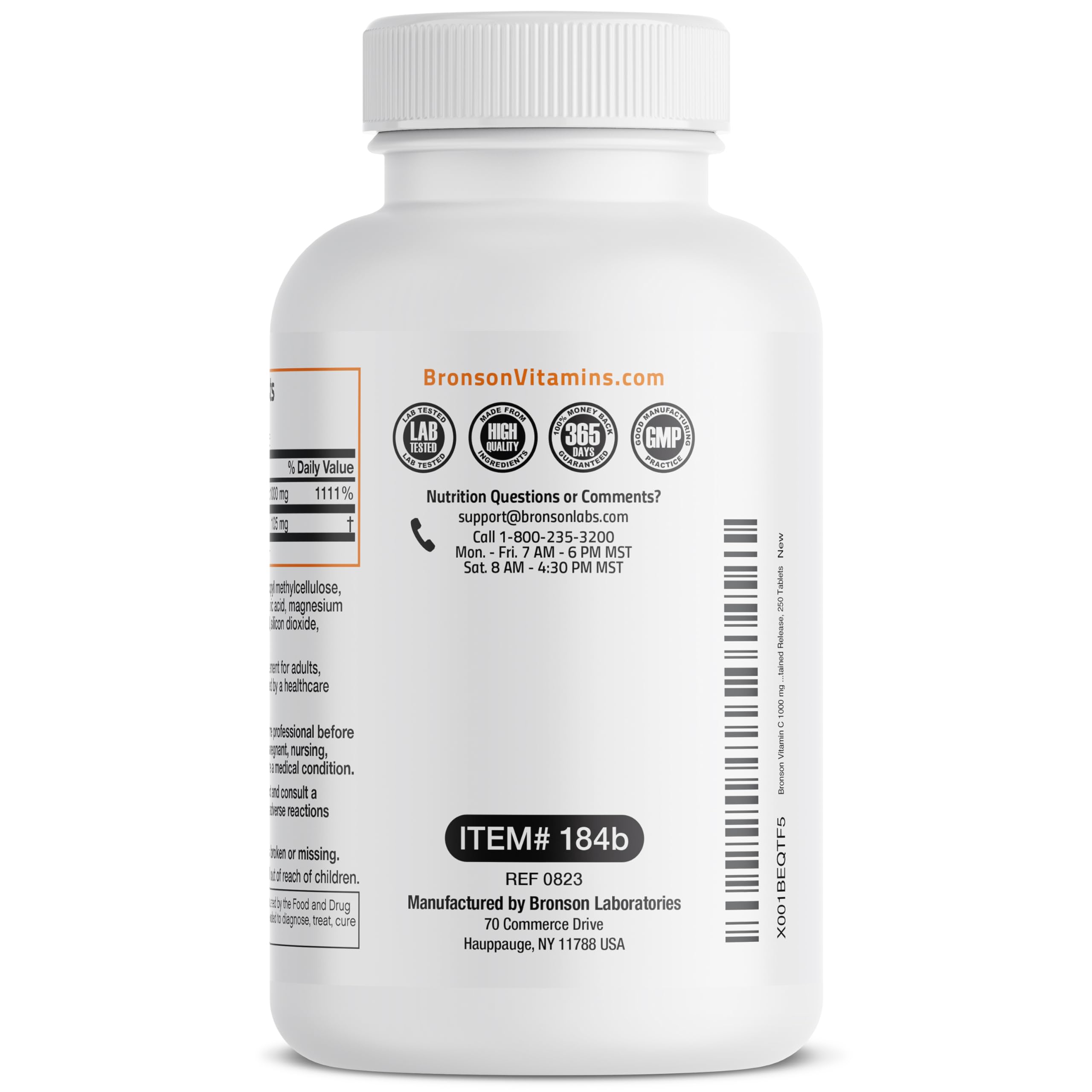 Foto 6 pulgar | Suplemento Bronson De Vitamina C De 1000 Mg Con Rosa Mosqueta, 250 Tabletas - Venta Internacional.