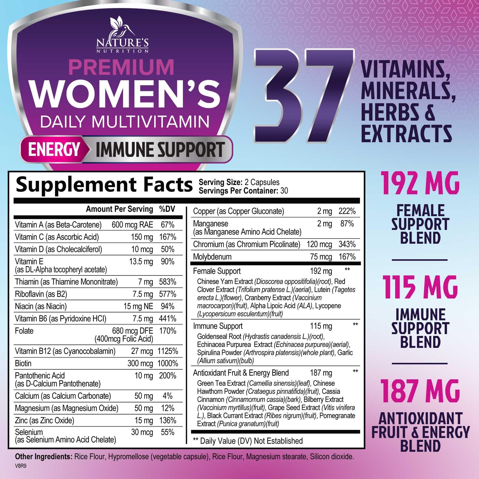 Foto 3 pulgar | Multivitamínico Nature's Nutrition Para Mujeres, 60 Cápsulas Diarias - Venta Internacional.