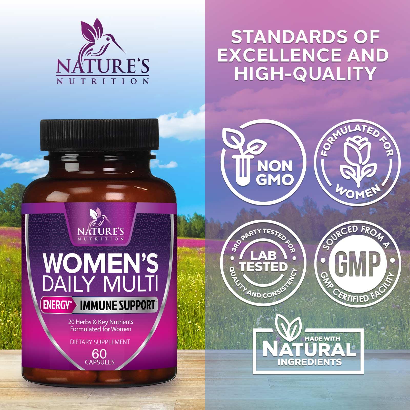 Foto 5 pulgar | Multivitamínico Nature's Nutrition Para Mujeres, 60 Cápsulas Diarias - Venta Internacional.