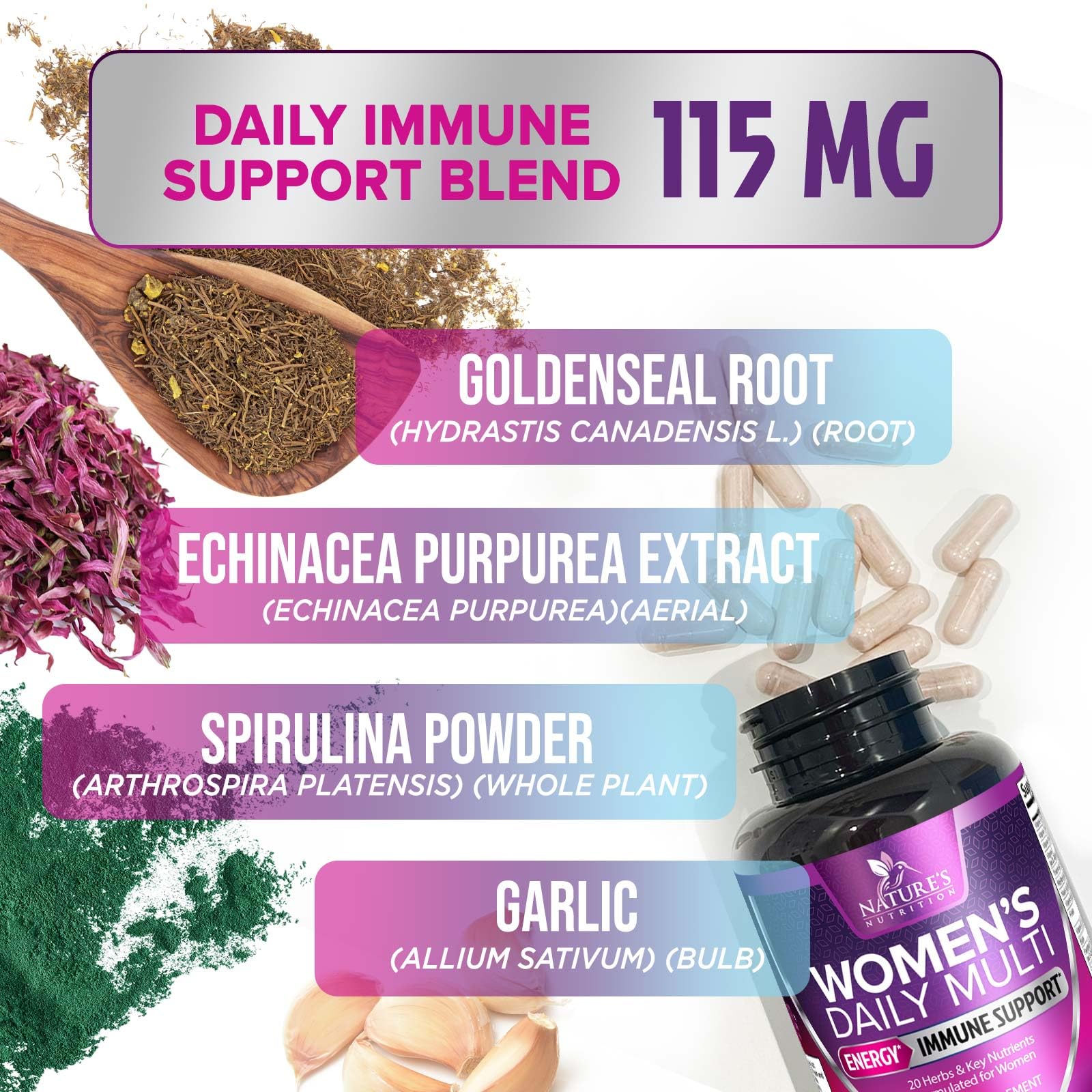 Foto 5 | Multivitamínico Nature's Nutrition Para Mujeres, 60 Cápsulas Diarias - Venta Internacional.