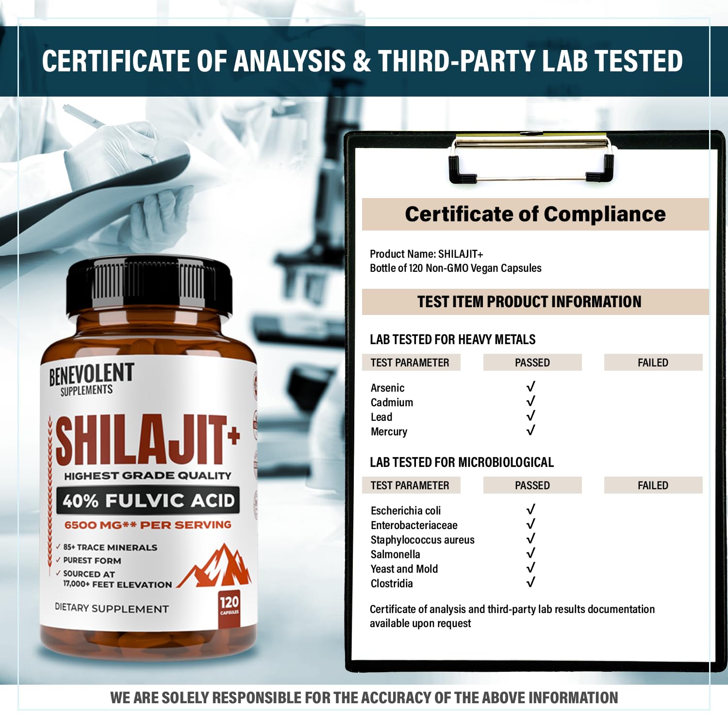 Foto 7 pulgar | Suplemento Benevolent Nourishment Shilajit 6500 Mg 120 Cápsulas - Venta Internacional.