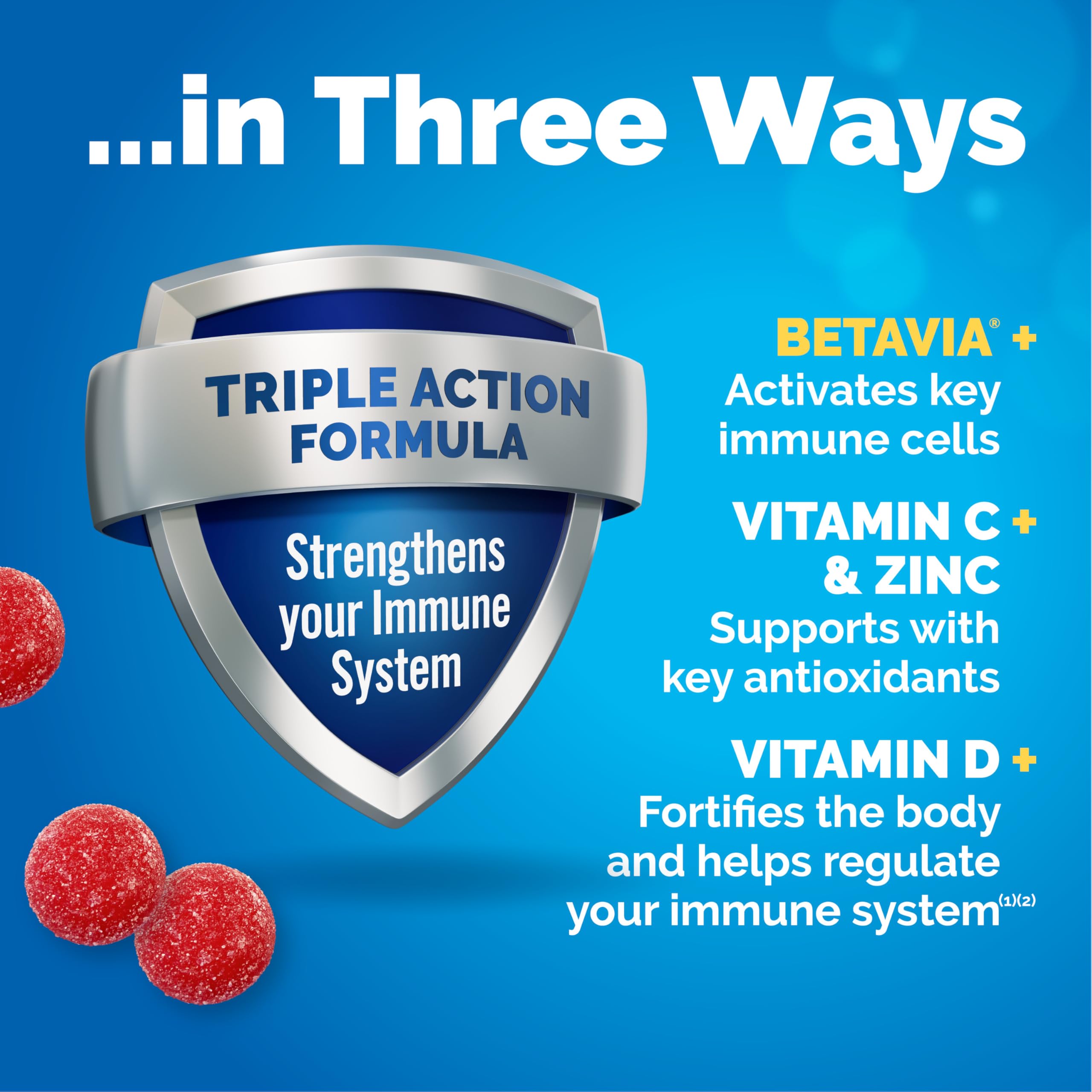 Foto 5 pulgar | Suplemento Emergen-c Immune+ Immune Gummies 45 Raspberry - Venta Internacional.