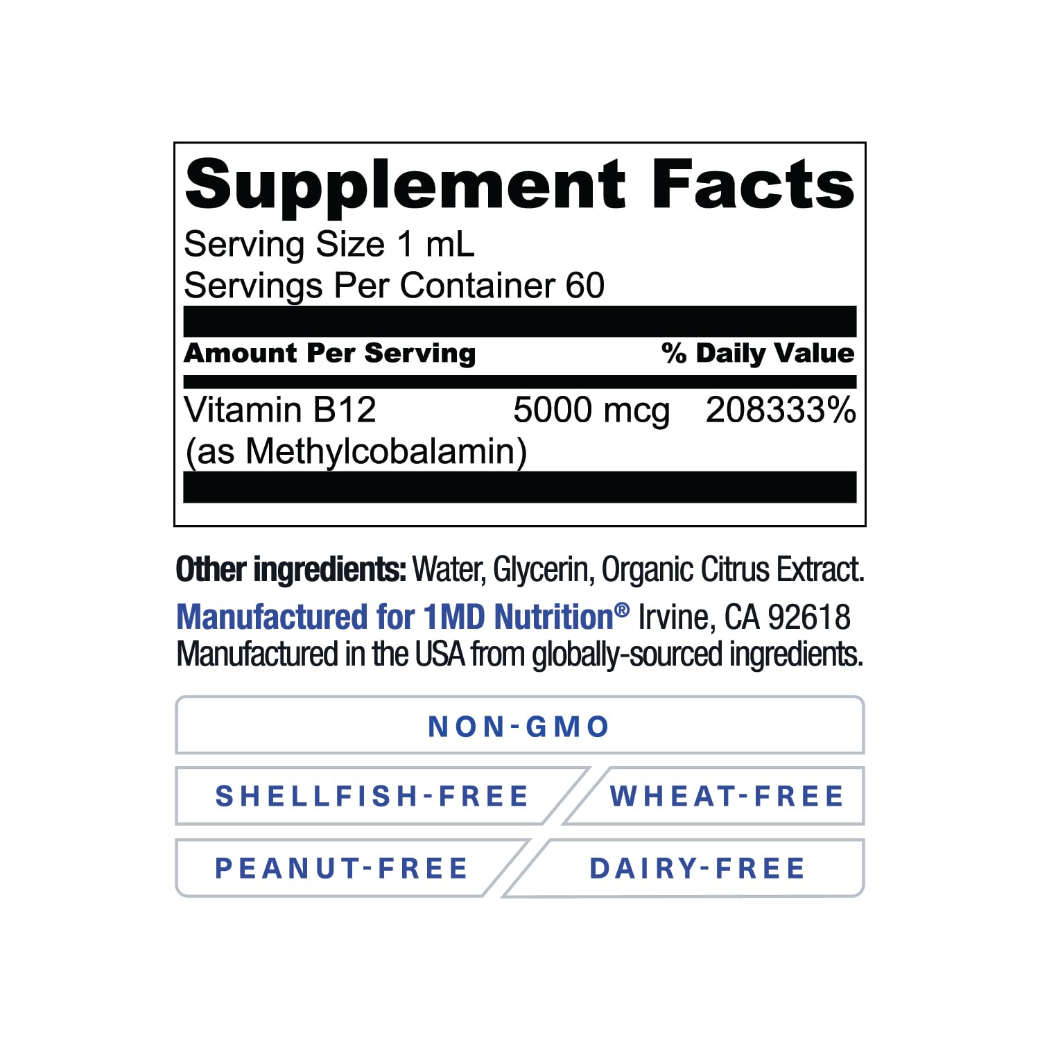 Foto 4 pulgar | Suplemento De Vitamina B12 Vegana 1md Nutrition 5000 Mcg De Metilcobalamina - Venta Internacional.