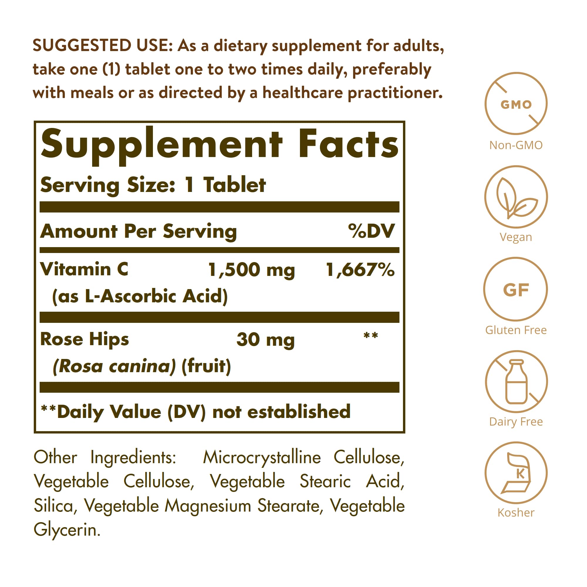 Foto 3 pulgar | Suplemento Solgar De Vitamina C 1500 Mg Con Rosa Mosqueta 180 Tabletas - Venta Internacional.