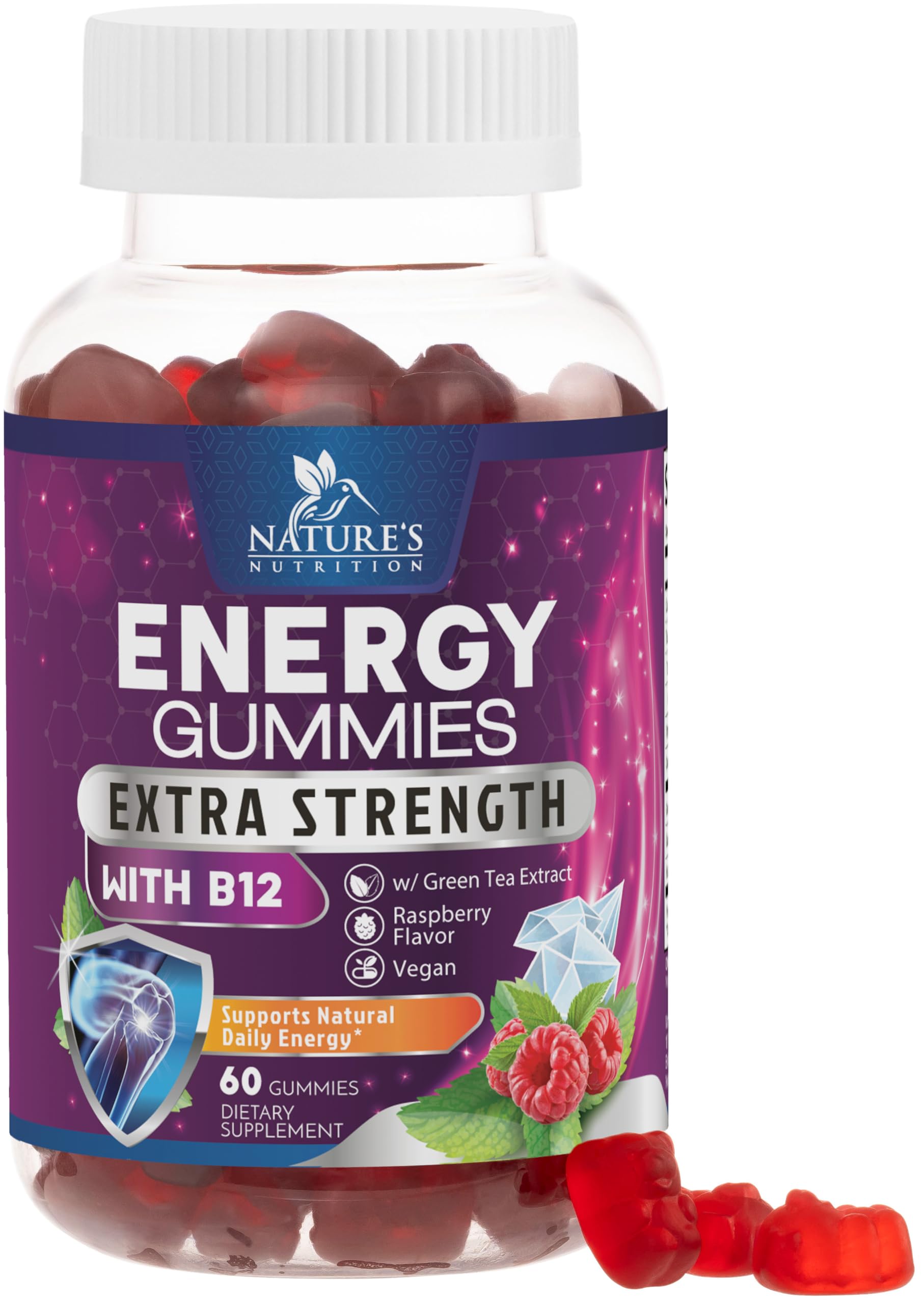 Foto 2 pulgar | Energy Gummies Nature's Nutrition Con Vitamina B12, 1000 Mcg, 60 Cápsulas Masticables - Venta Internacional.