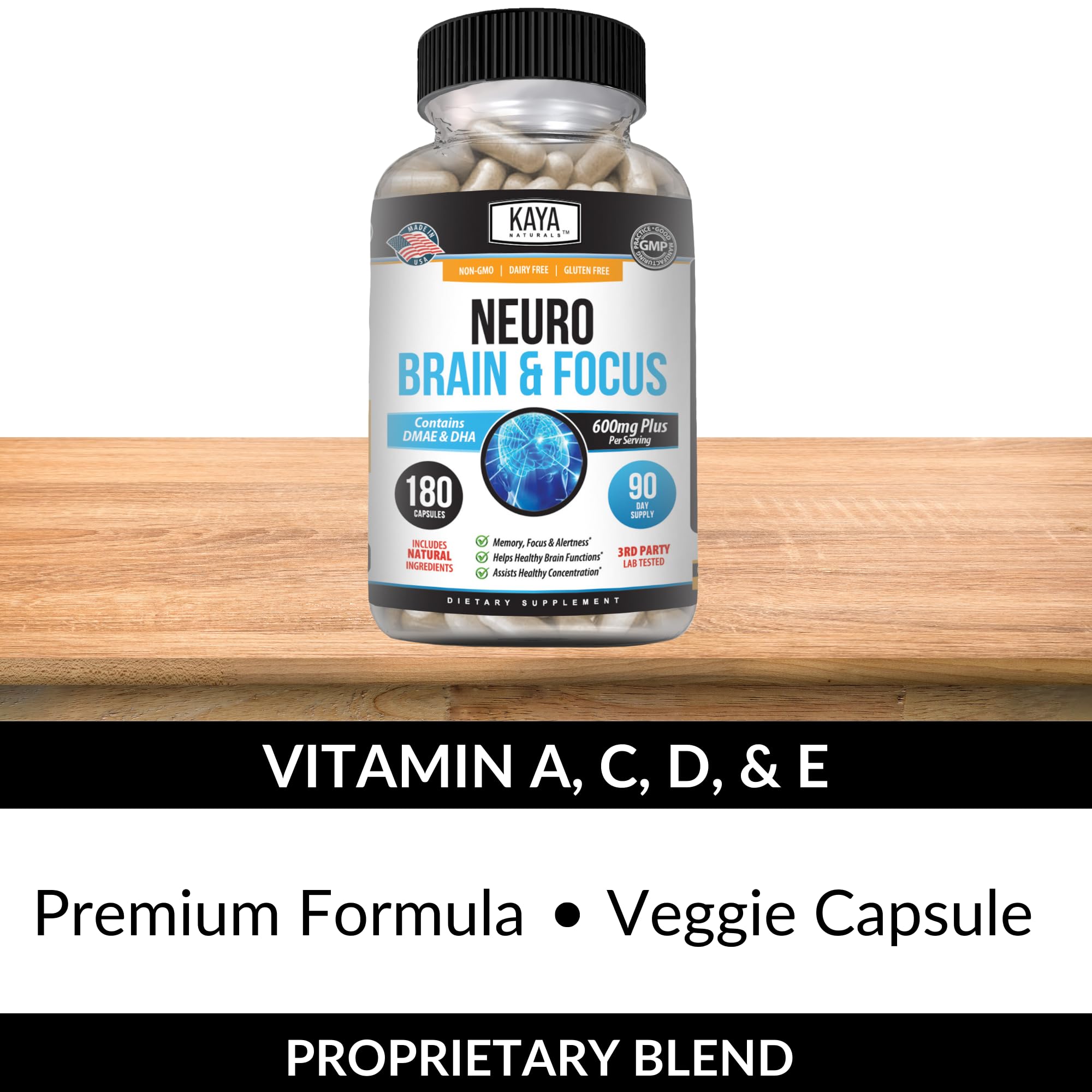 Foto 5 | Suplemento Kaya Naturals Neuro Brain Memory Focus 180 Cápsulas - Venta Internacional.