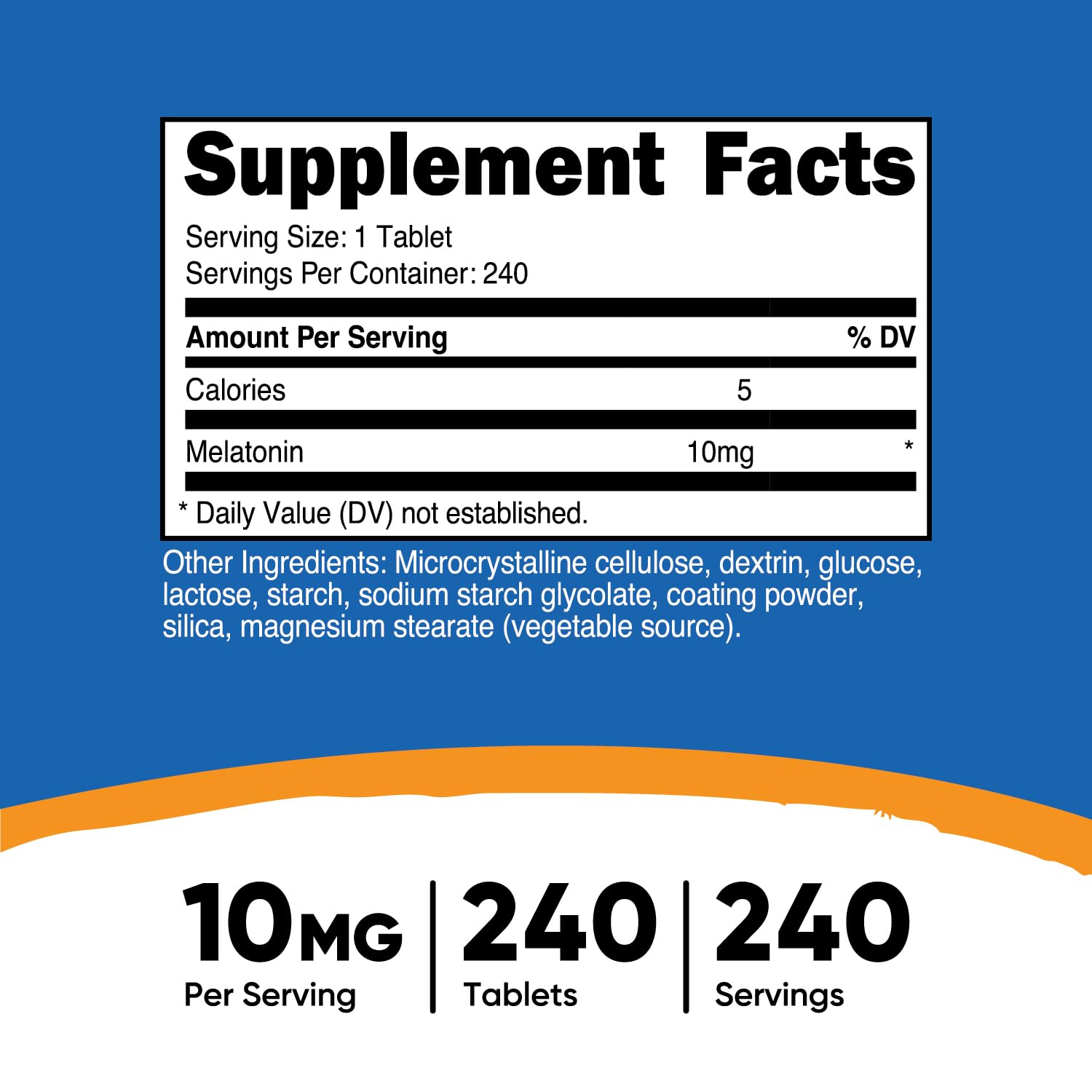 Foto 3 pulgar | Suplemento Nutricost Melatonina 10 Mg 240 Comprimidos Sin Ogm - Venta Internacional.