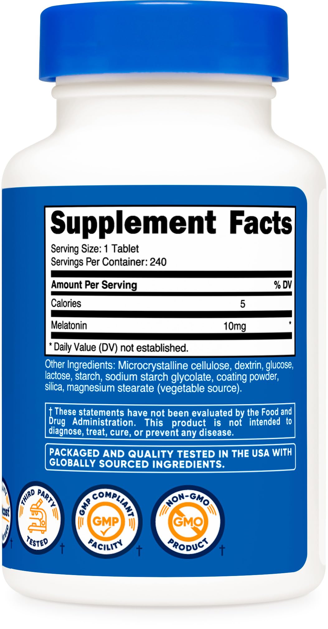 Foto 6 pulgar | Suplemento Nutricost Melatonina 10 Mg 240 Comprimidos Sin Ogm - Venta Internacional.