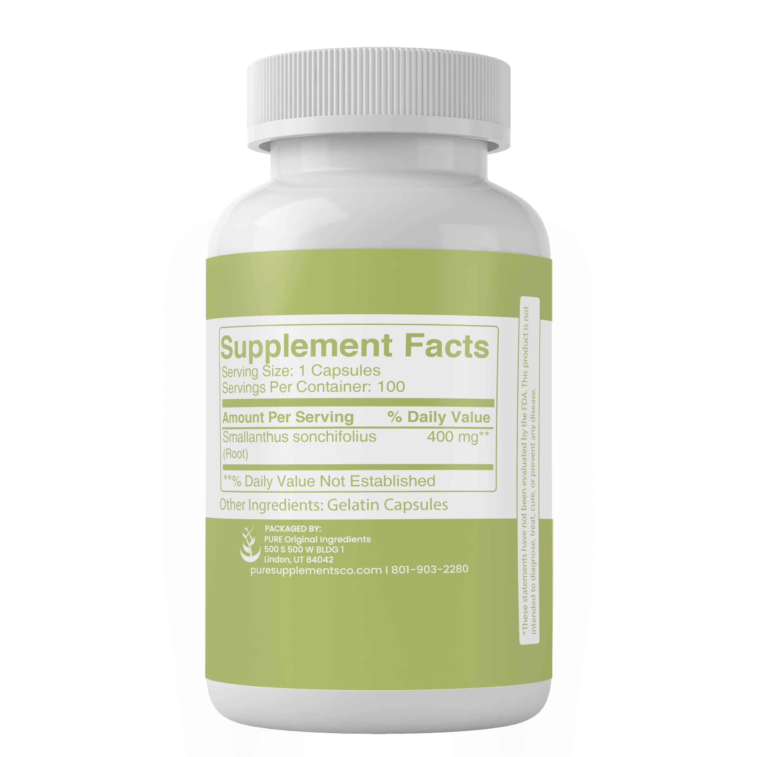 Foto 4 pulgar | Suplementos Dietéticos Ingredientes Puros Originales Raíz De Yacón 100 Cápsulas - Venta Internacional.