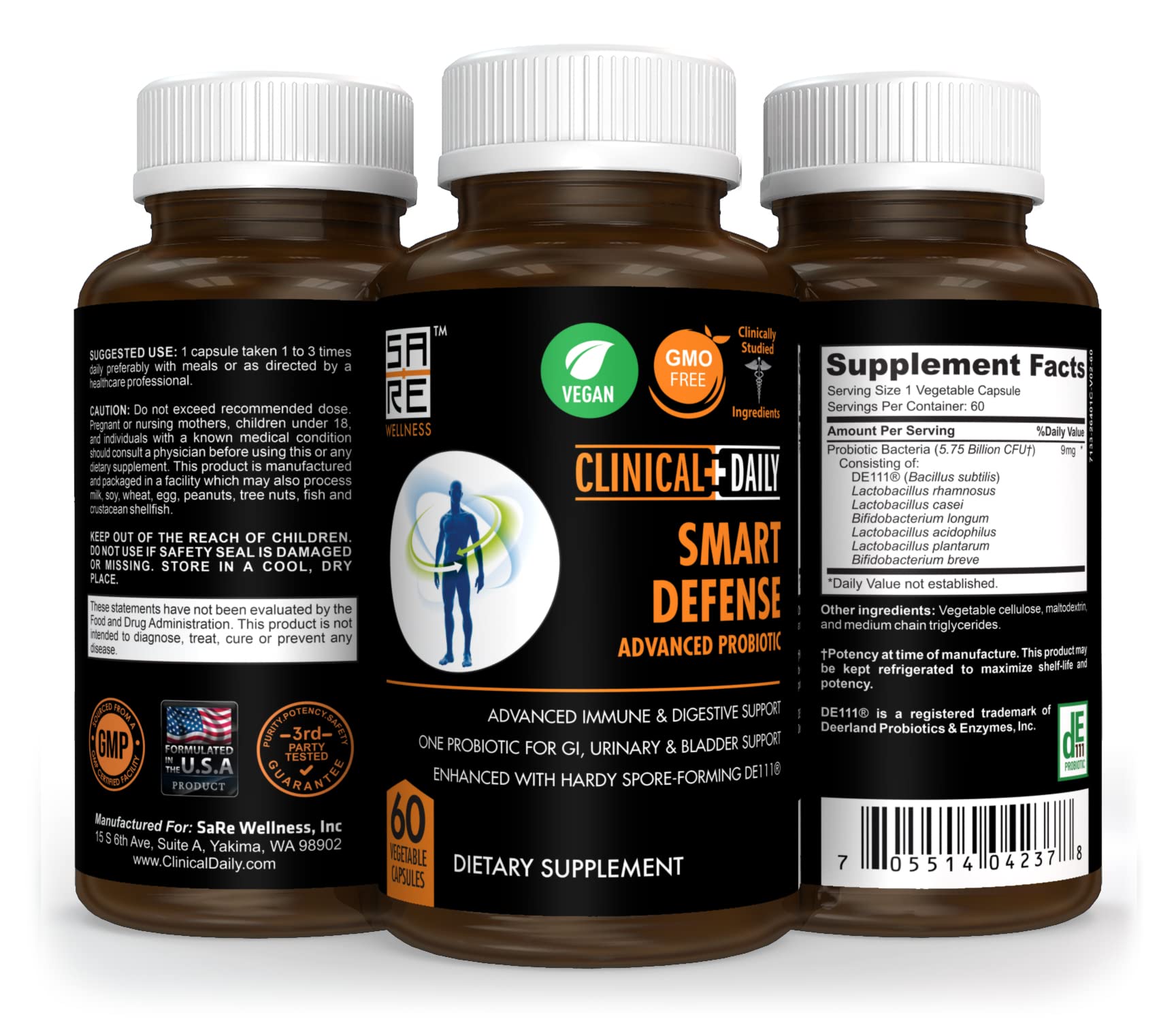 Foto 3 pulgar | Probiotic Clinical Daily Smart Defense Mega Spore 60 Cápsulas - Venta Internacional.