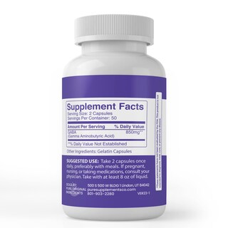 Foto 3 | Suplementos Dietéticos Ingredientes Originales Puros Gaba 100 Cápsulas - Venta Internacional.