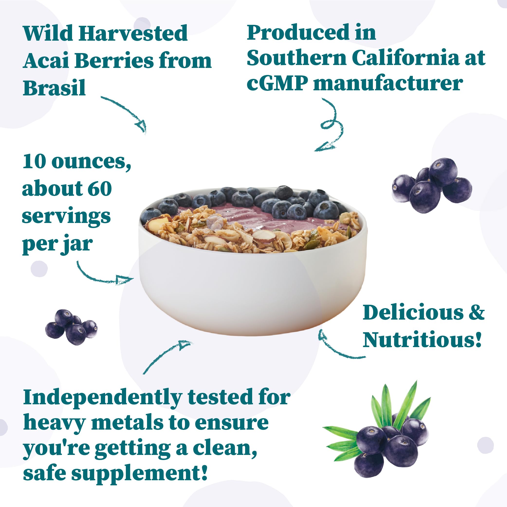 Foto 4 | Polvo De Bayas De Acai Nature Restore, 300 Ml, Cosechado En Estado Silvestre - Venta Internacional.