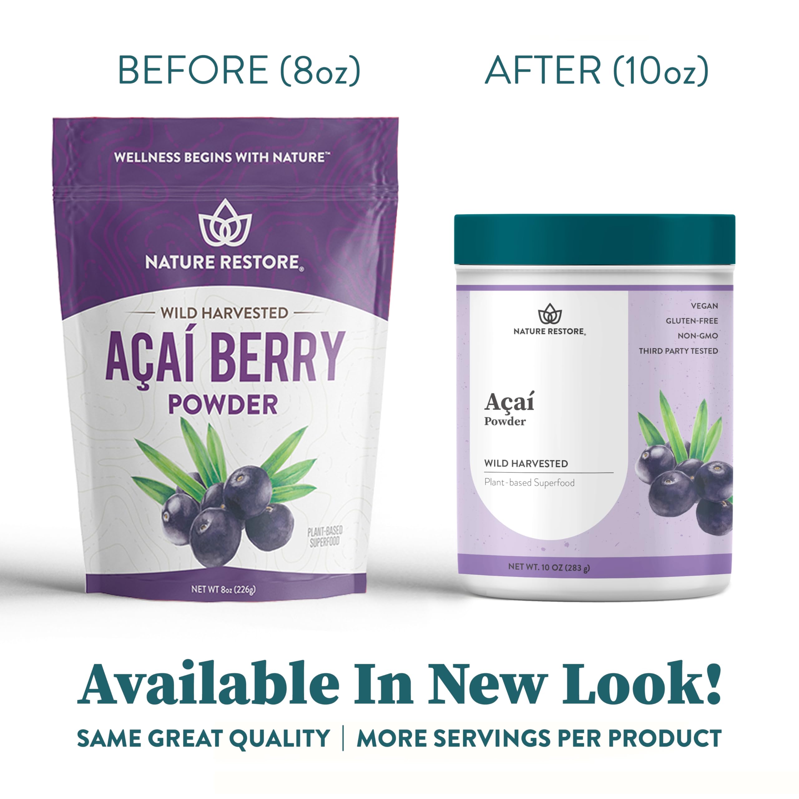 Foto 6 pulgar | Polvo De Bayas De Acai Nature Restore, 300 Ml, Cosechado En Estado Silvestre - Venta Internacional.