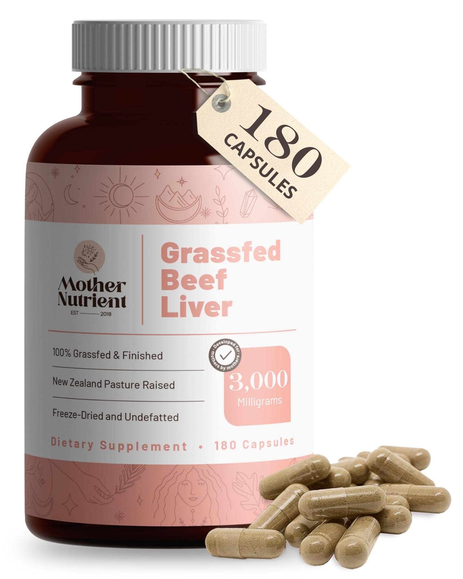 Foto 2 pulgar | Suplemento Mother Nutrient 100% Hígado De Res Alimentado Con Pasto, 180 Cápsulas - Venta Internacional.