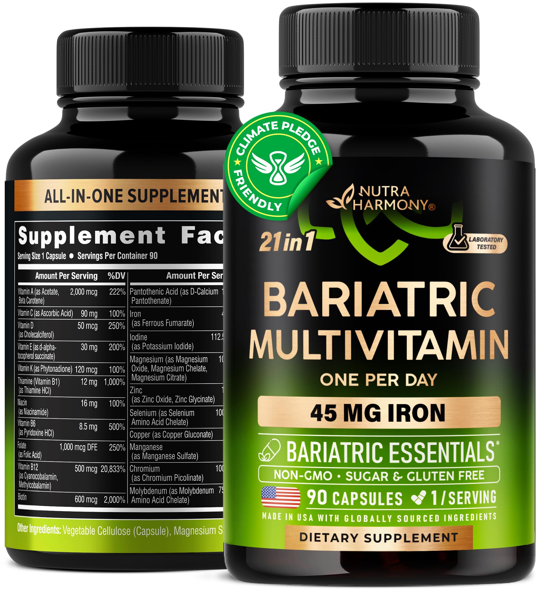 Foto 2 pulgar | Suplementos Nutraharmony, Multivitamínico Bariátrico, 45 Mg De Hierro, 90 Cápsulas - Venta Internacional.