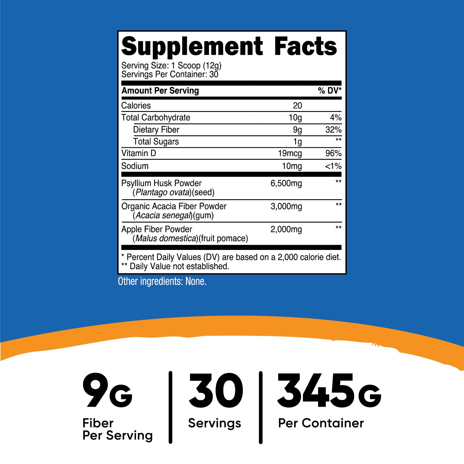 Foto 3 pulgar | Fibra Soluble En Polvo Nutricost 30 Porciones Vegana Sin Ogm - Venta Internacional.
