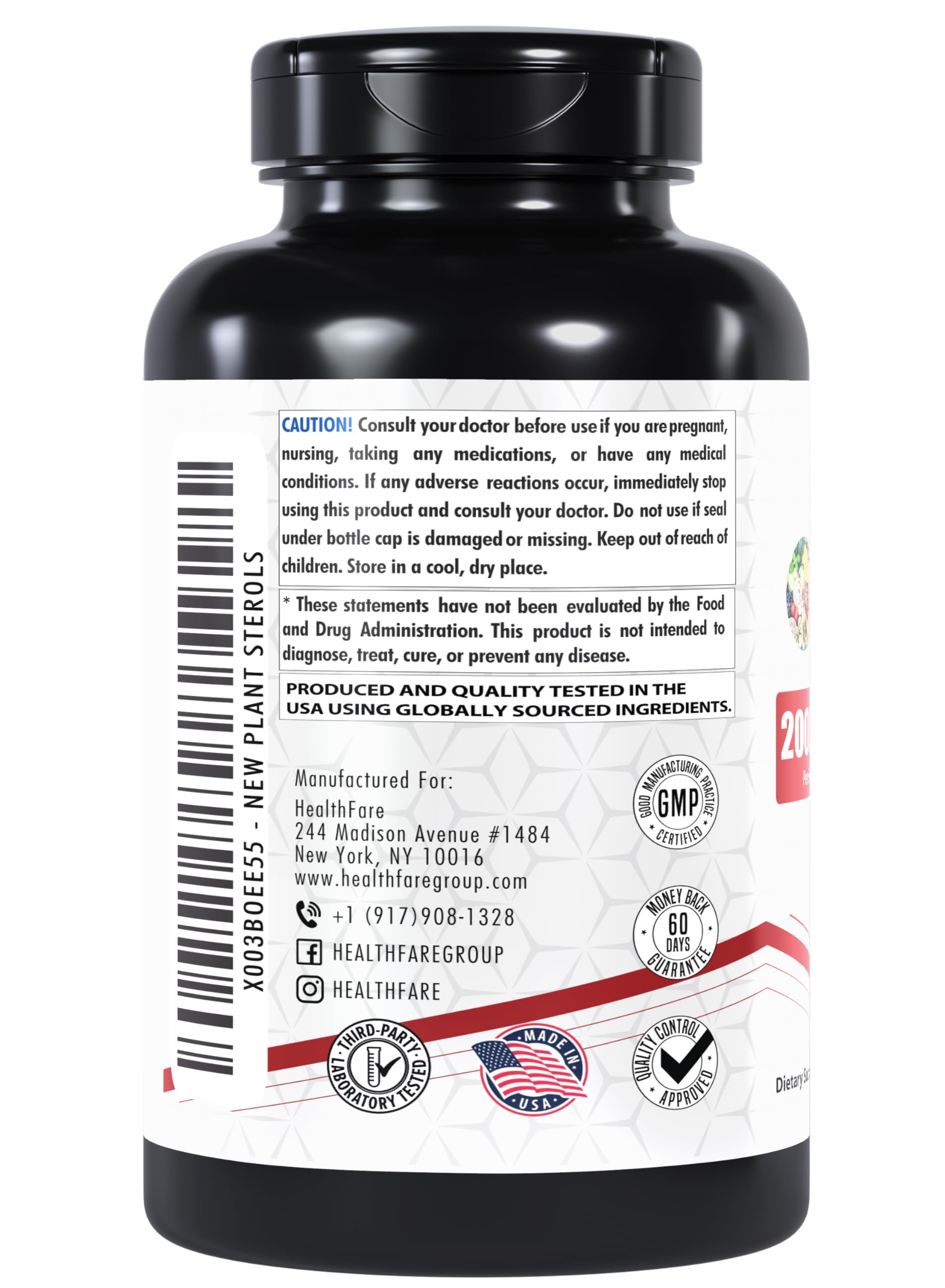 Foto 4 pulgar | Suplemento Healthfare Plant Sterols 2000 Mg 240 Cápsulas Veganas - Venta Internacional.