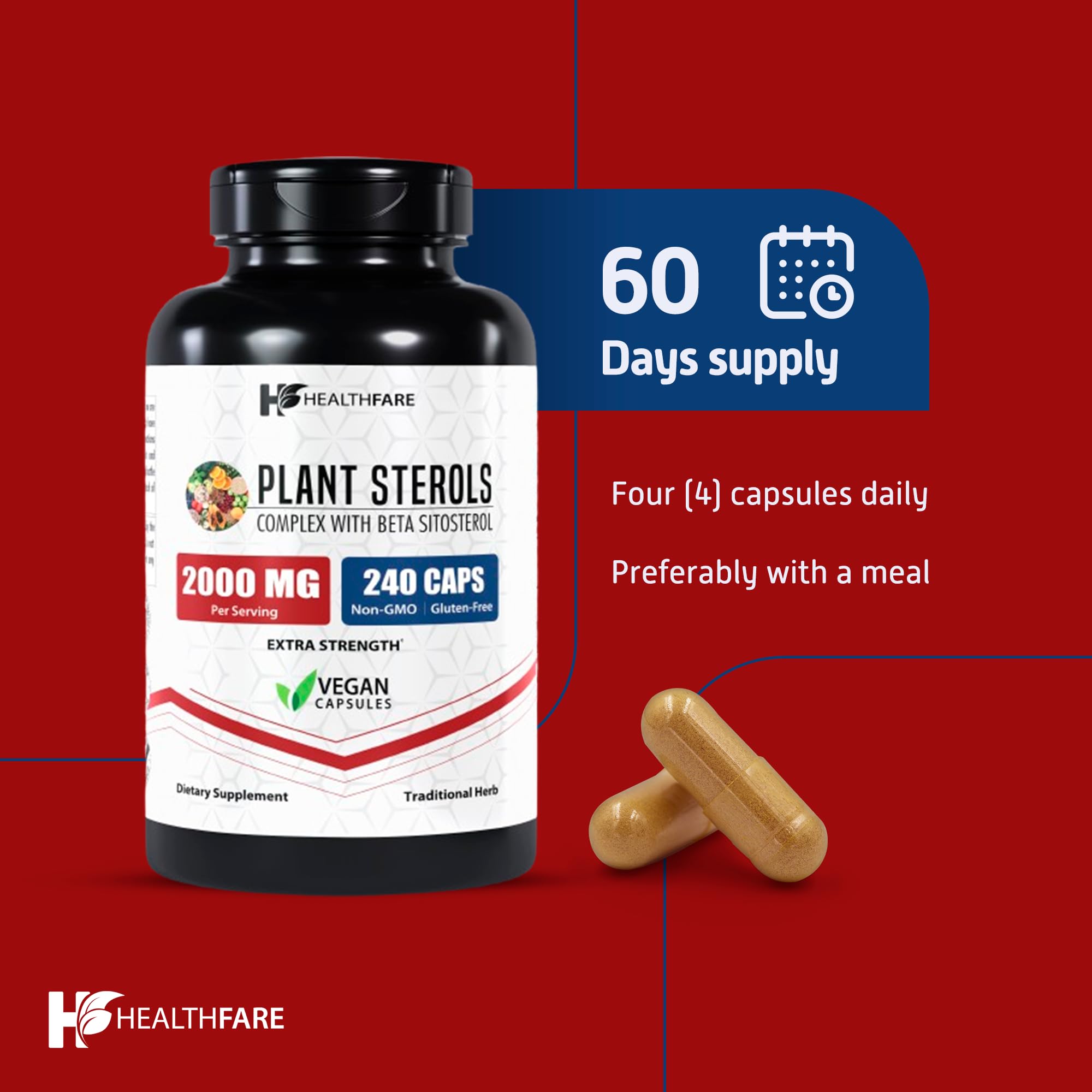 Foto 8 pulgar | Suplemento Healthfare Plant Sterols 2000 Mg 240 Cápsulas Veganas - Venta Internacional.