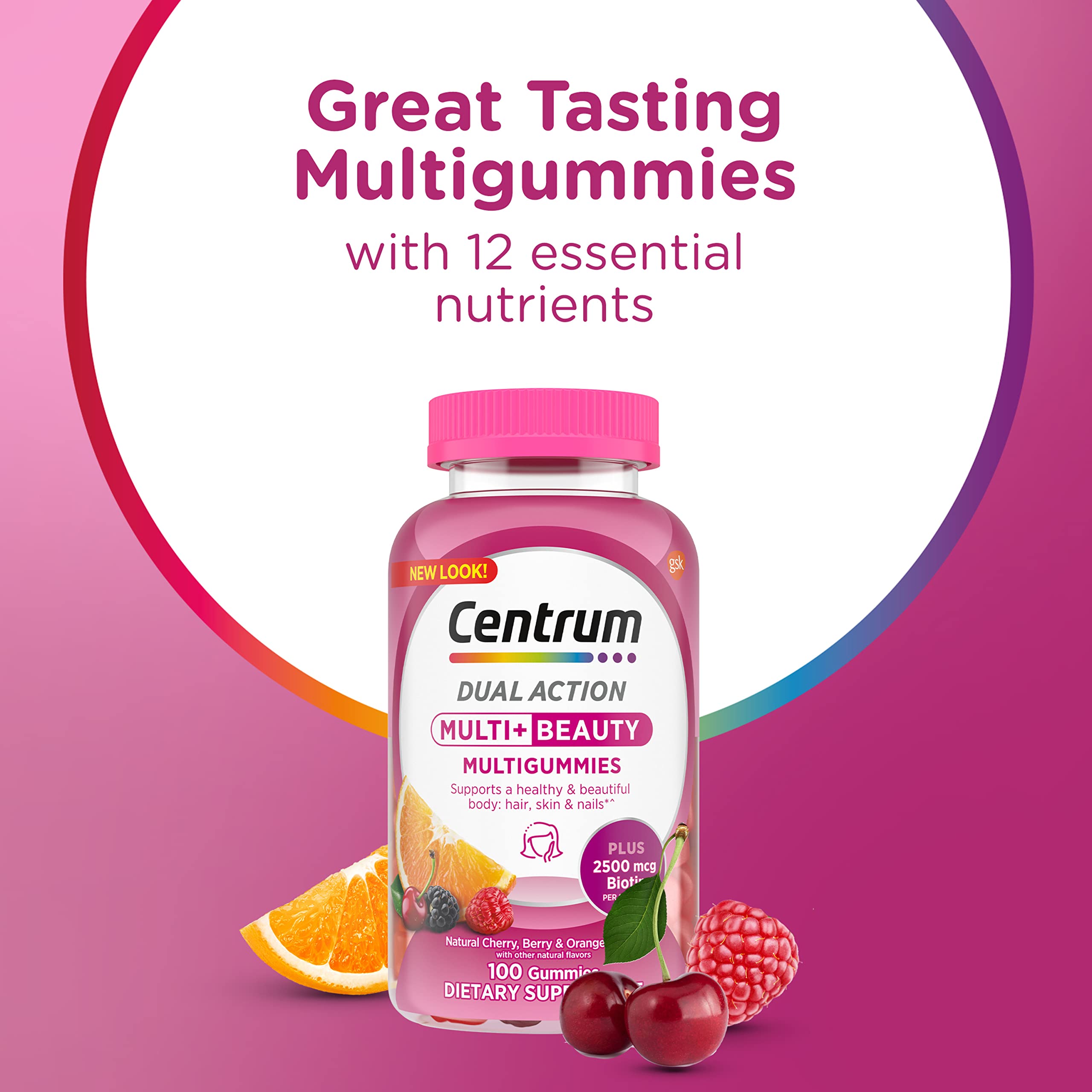 Foto 3 pulgar | Suplemento Centrum Multigummies Multi+ Beauty 100 Comprimidos - Venta Internacional.