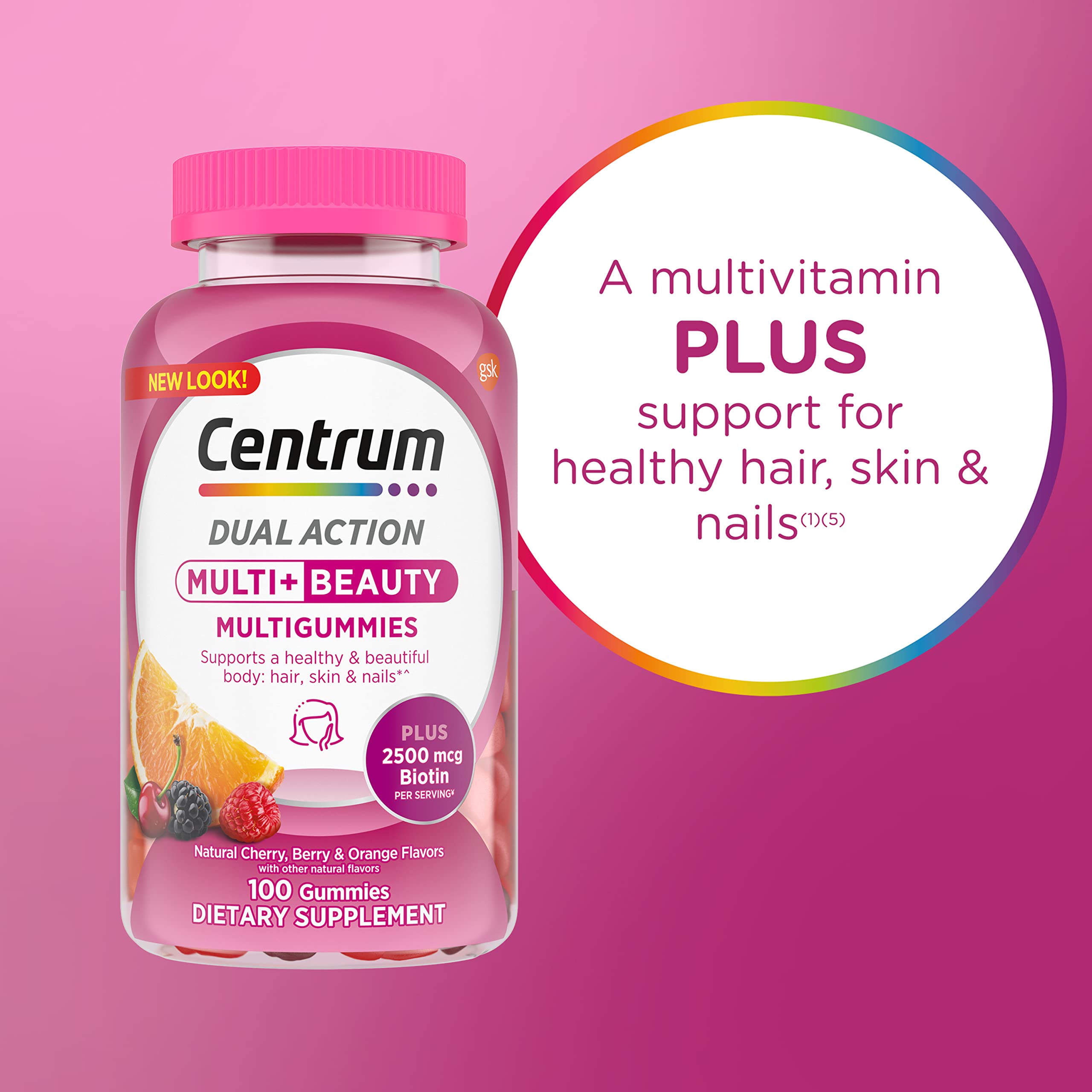 Foto 6 pulgar | Suplemento Centrum Multigummies Multi+ Beauty 100 Comprimidos - Venta Internacional.