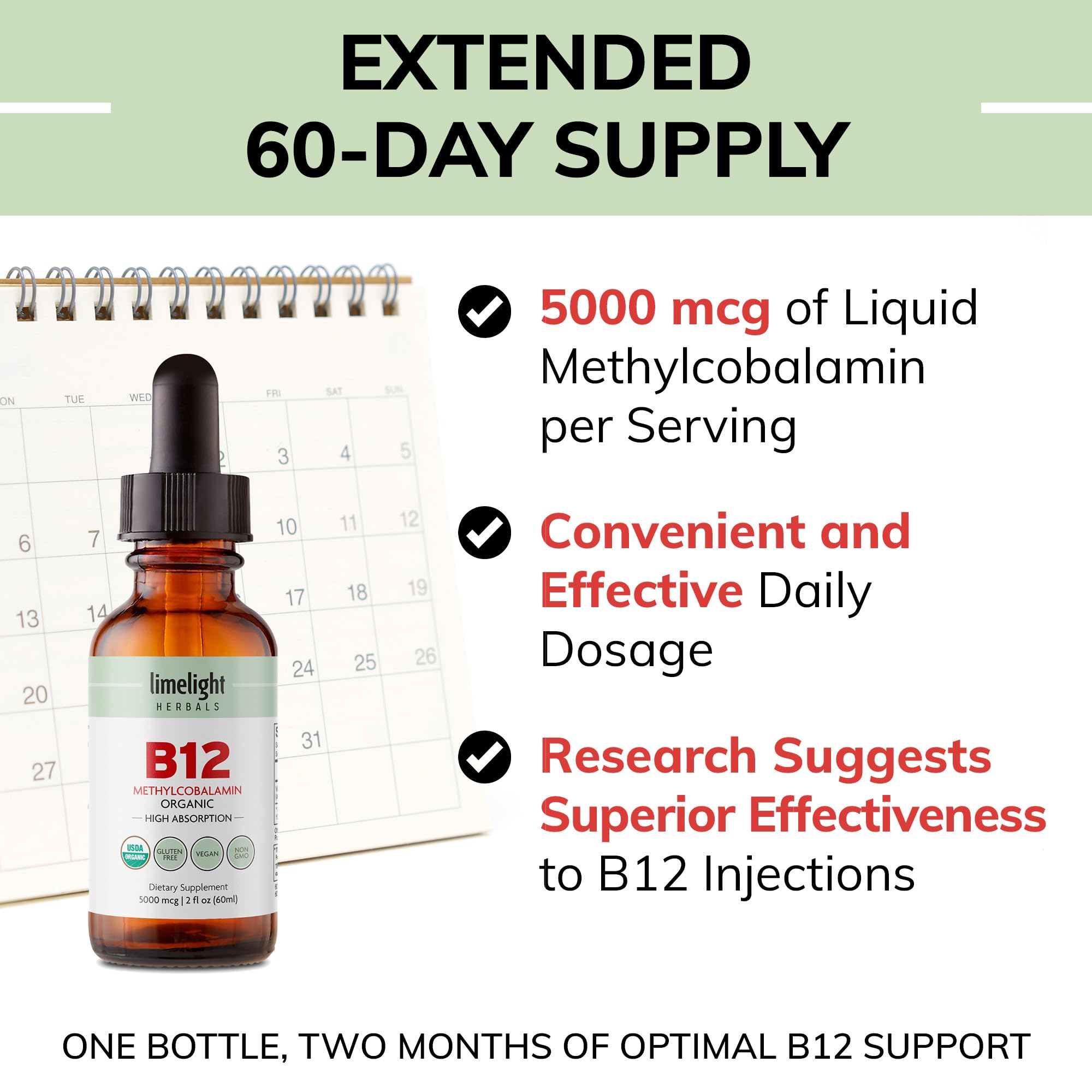 Foto 4 pulgar | Gotas De Vitamina B12 Limelight Herbals 5000 Mcg De Metilcobalamina - Venta Internacional.