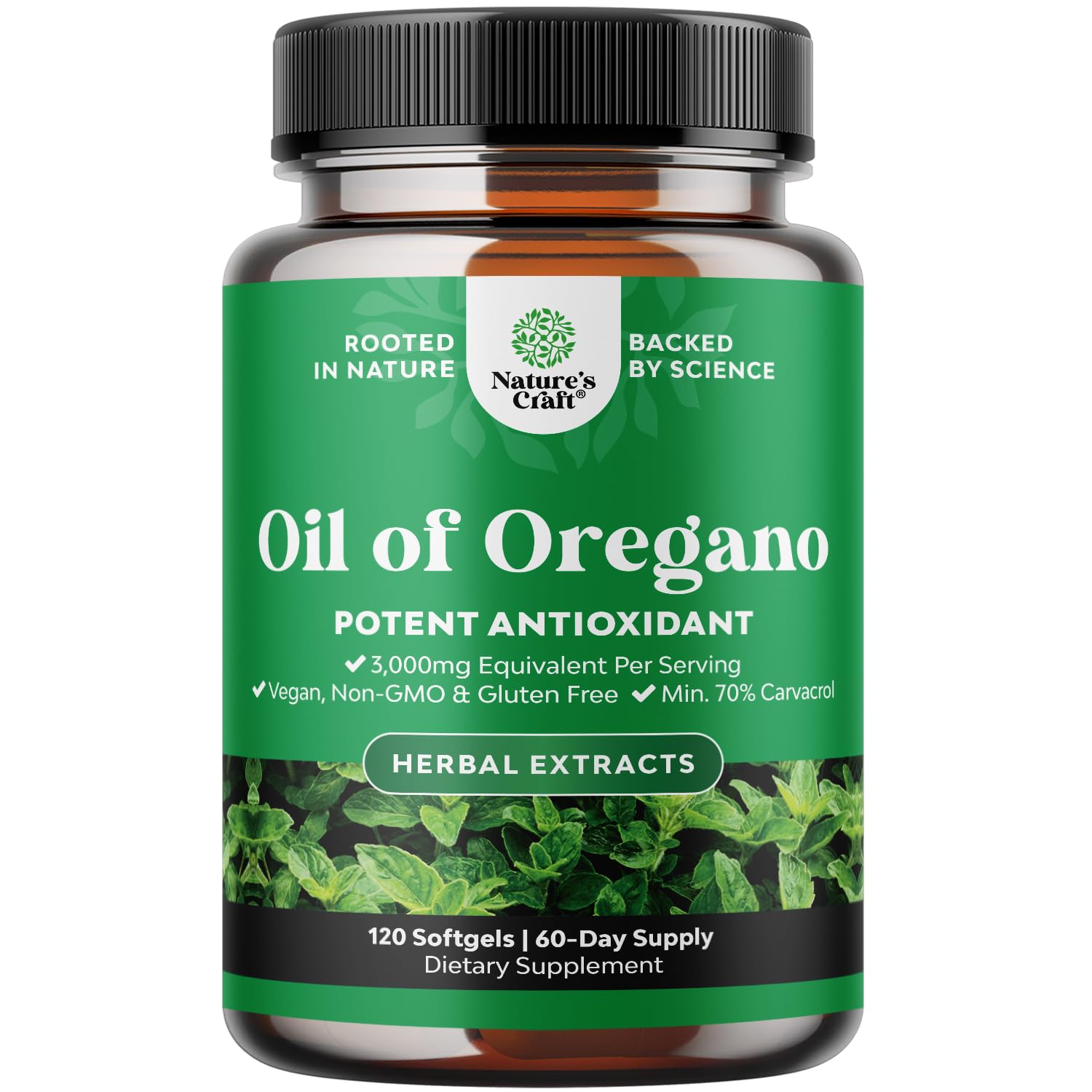 Foto 2 pulgar | Aceite De Orégano Silvestre Vegano Supplement Natures Craft 180 Cápsulas Blandas - Venta Internacional.
