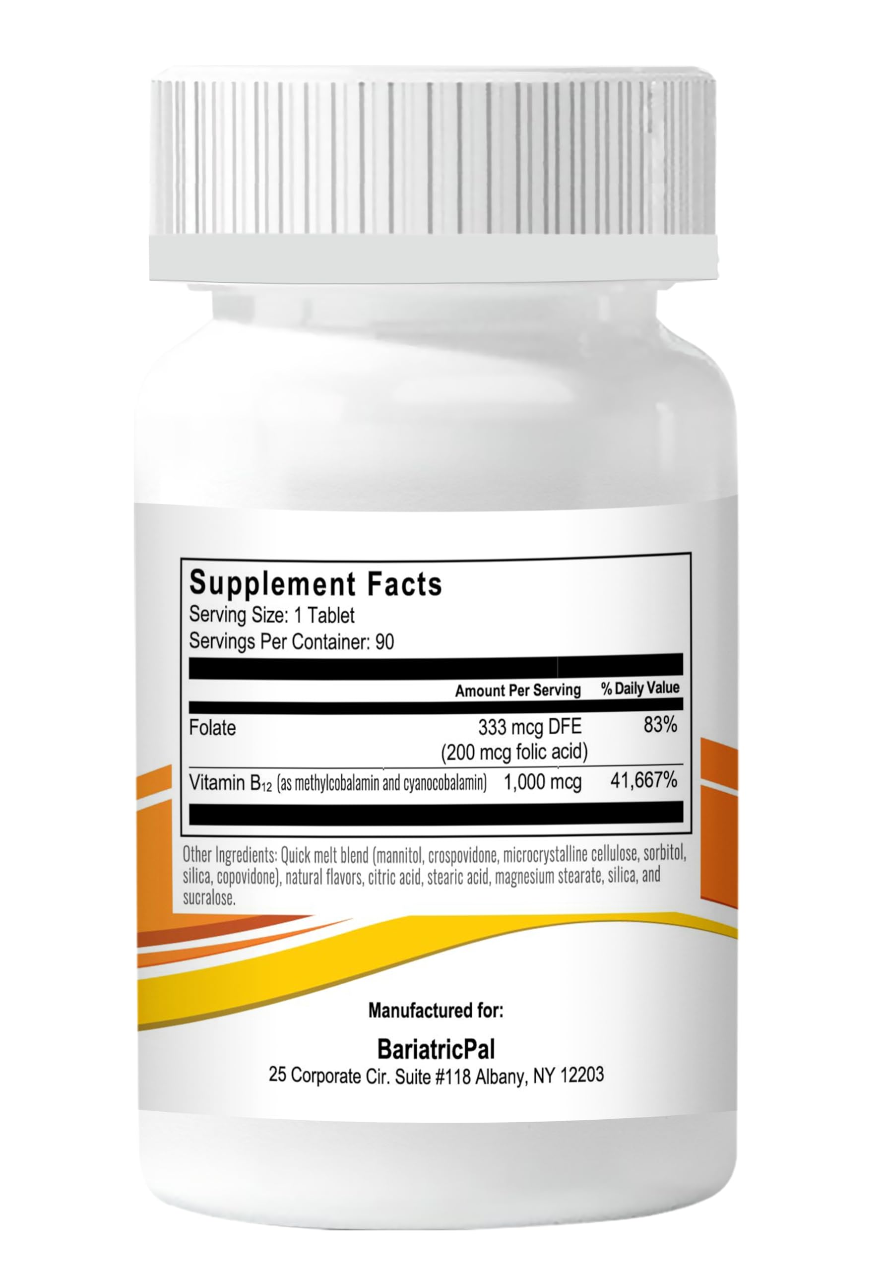 Foto 3 pulgar | Suplemento Bariatricpal B12 Quick Melts De 1000 Mcg, 90 Comprimidos - Venta Internacional.