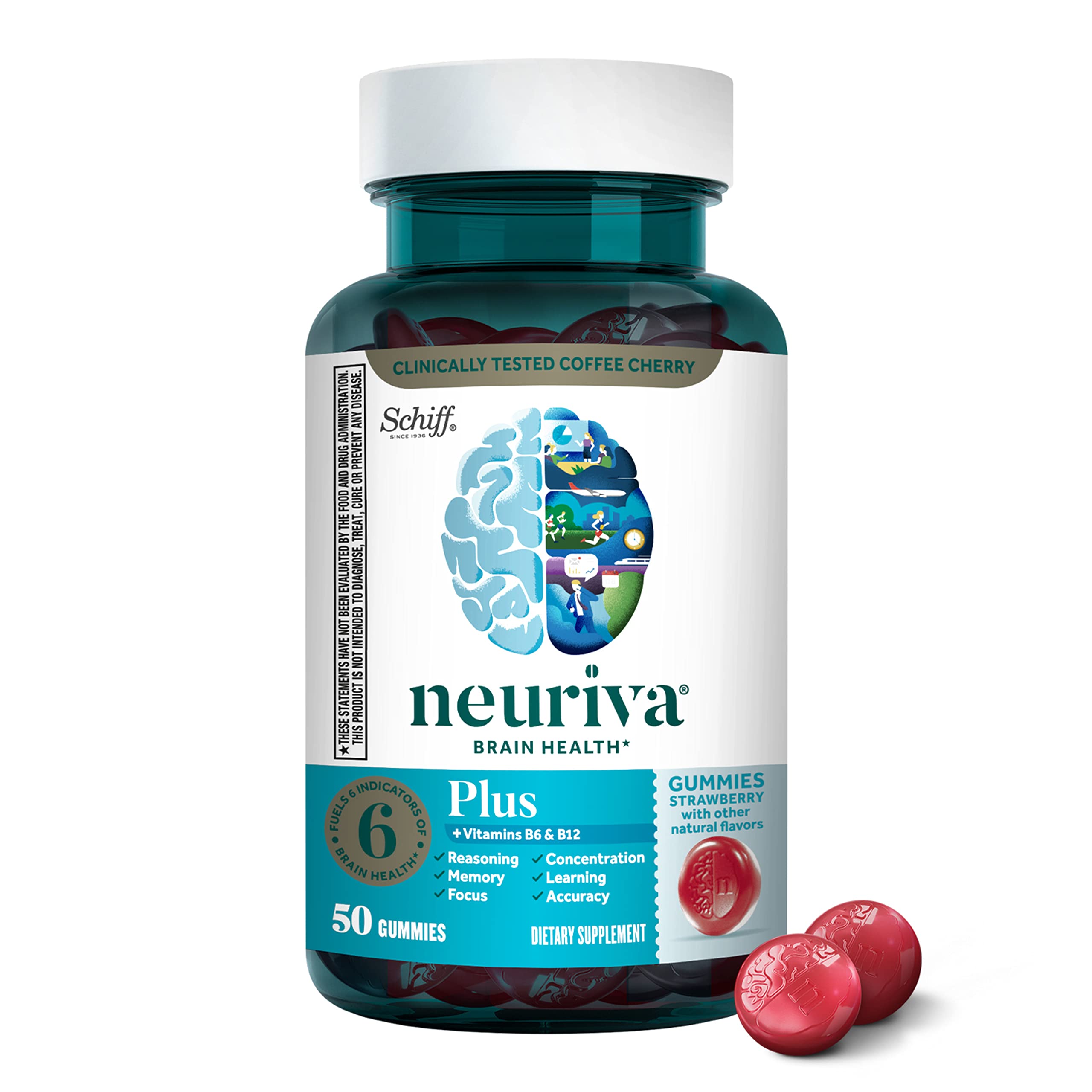 Foto 2 pulgar | Suplemento Cerebral Neuriva Plus Memory Focus Concentration, 50 Unidades - Venta Internacional.