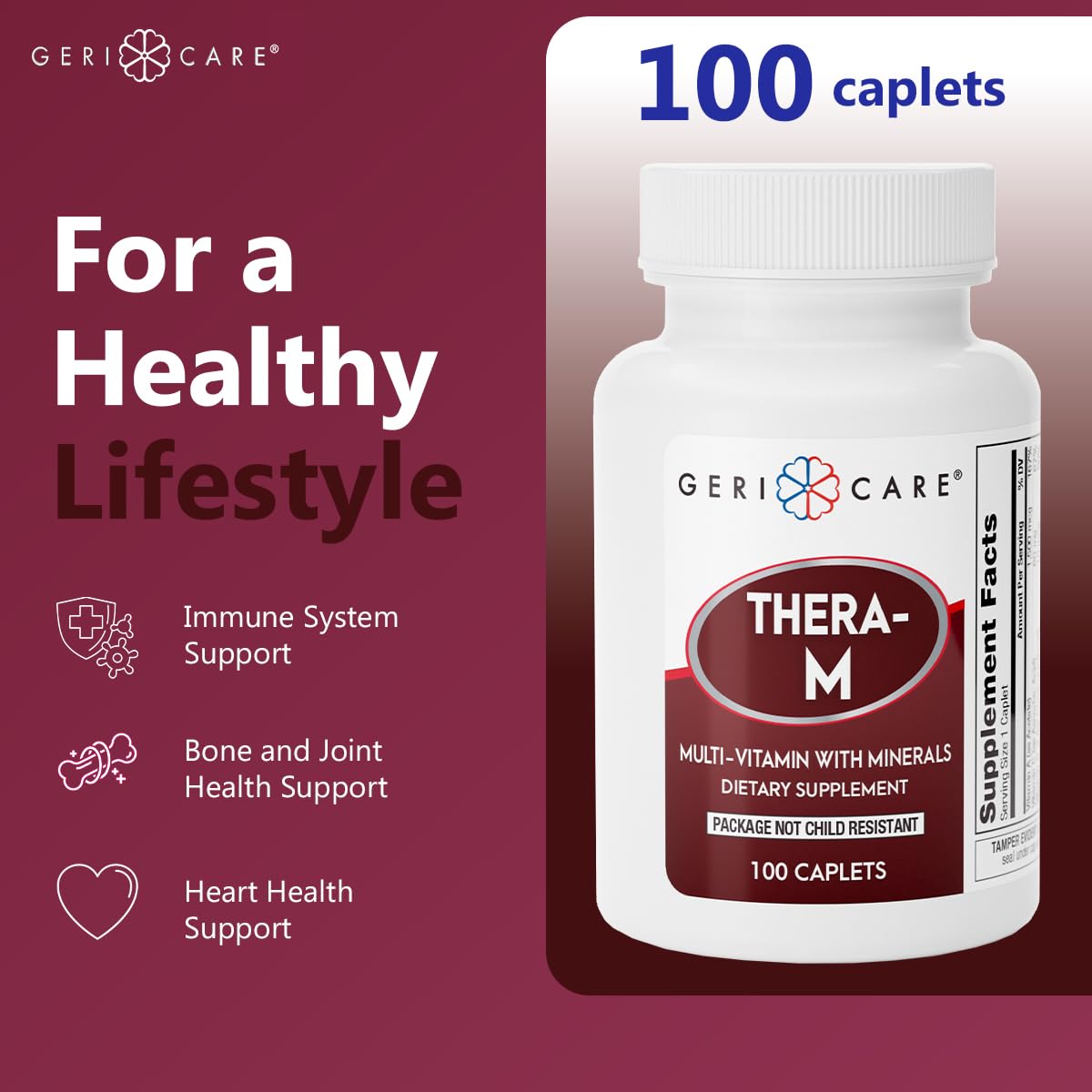 Foto 7 pulgar | Suplemento Multivitamínico De Alta Potencia Gericare Thera, 100 Cápsulas - Venta Internacional.