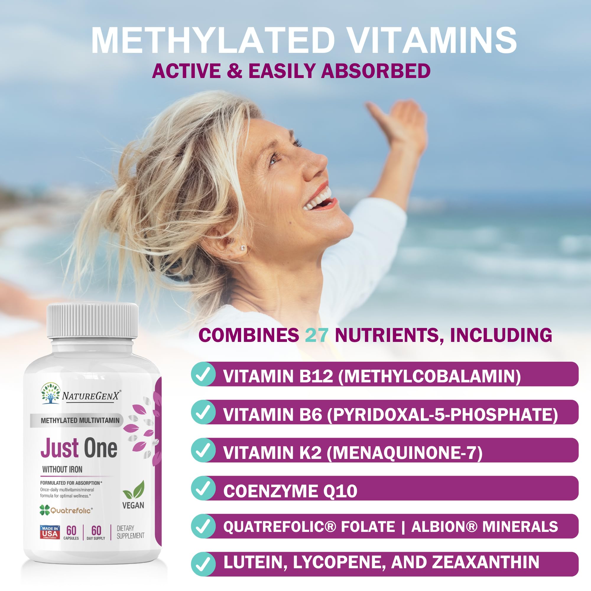 Foto 6 pulgar | Complemente Naturegenx Con Solo Un Multivitamínico Metilado Al Día - Venta Internacional.