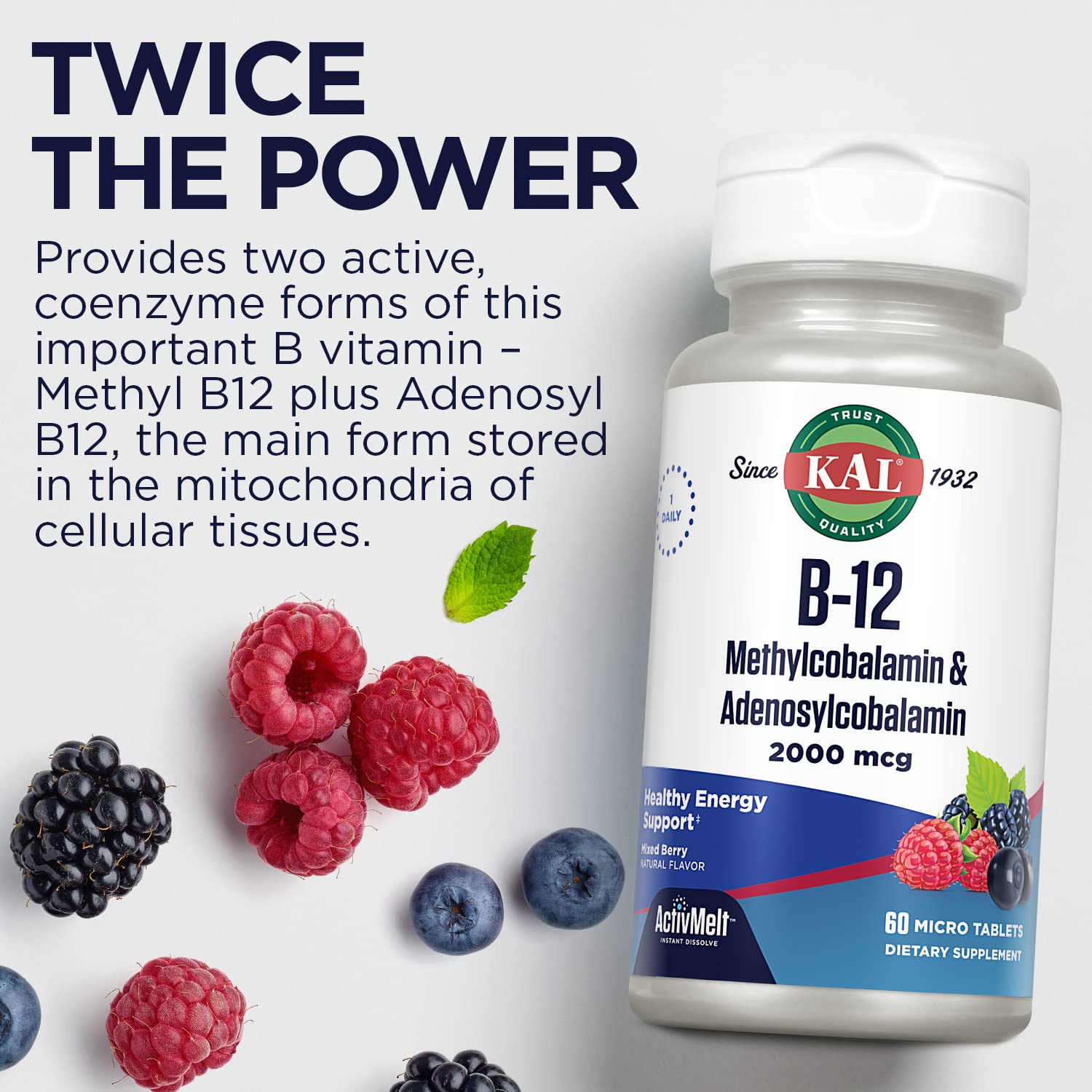 Foto 7 pulgar | Suplementos Kal Vitamina B12 Metilcobalamina 2000 Mcg 60 Tabletas - Venta Internacional