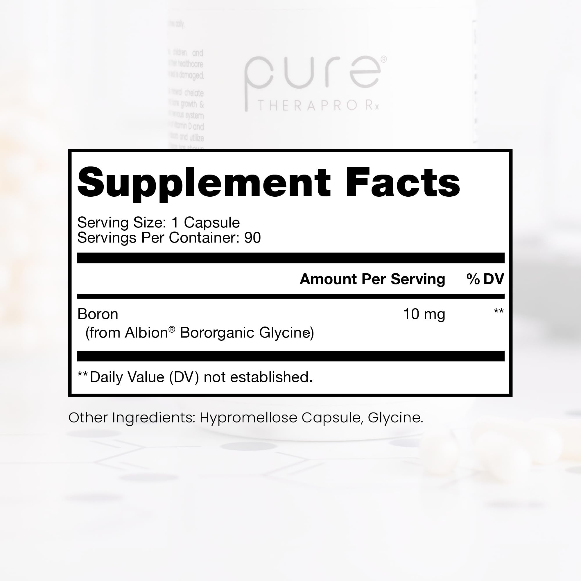 Foto 3 pulgar | Suplemento Pure Therappro Rx Bio Boron 10 Mg 90 Cápsulas - Venta Internacional.