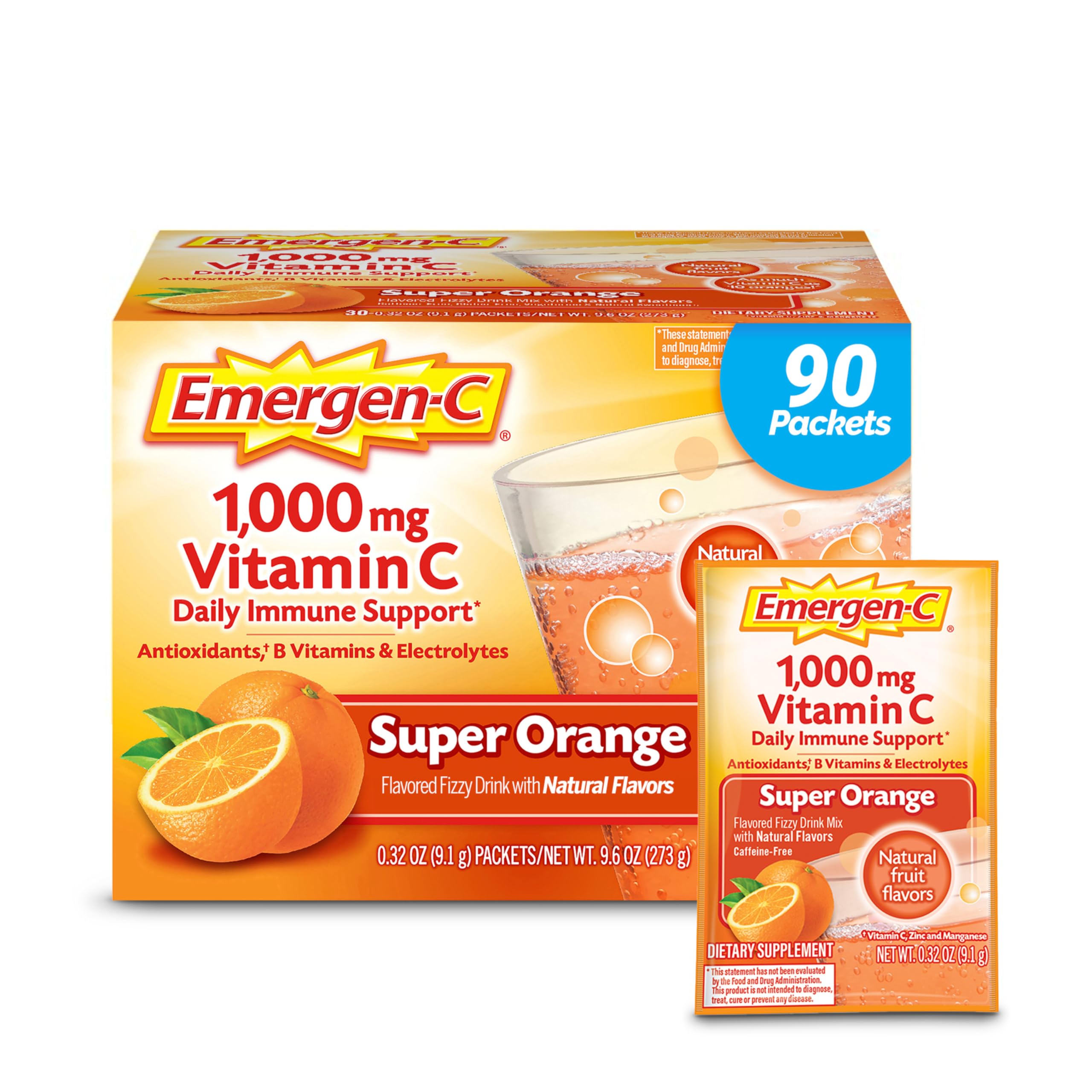 Foto 2 pulgar | Polvo de Vitamina C Emergen-C 90 Paquetes-Venta Internacional