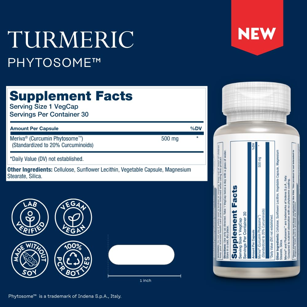 Foto 3 pulgar | Suplemento De Fitosoma De Cúrcuma Solaray, 500 Mg, 30 Cápsulas Vegetales - Venta Internacional.