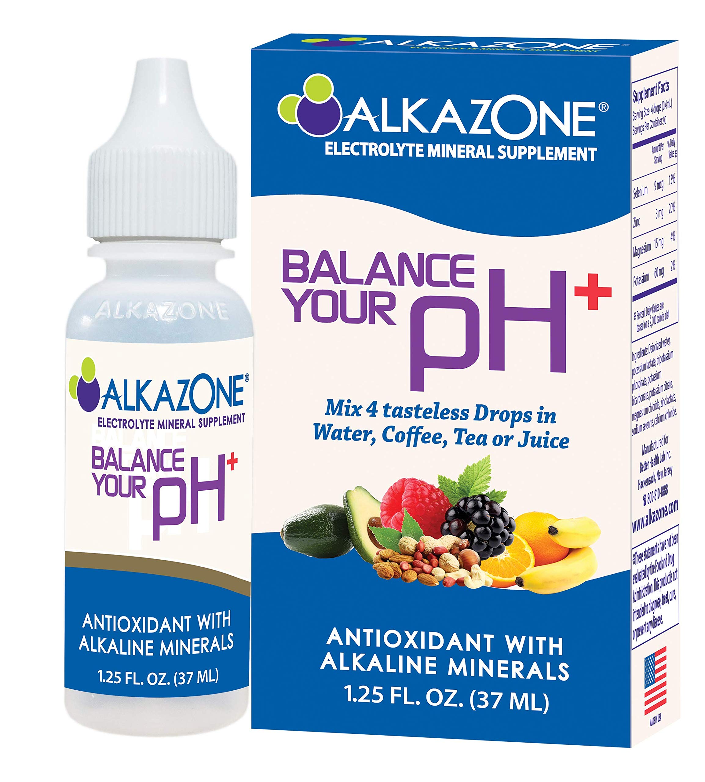 Gotas Minerales Alcalinas Alkazone Equilibran Tu Ph+ 37 Ml - Venta Internacional.