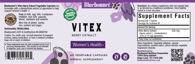 Foto 3 | Suplemento De Extracto De Bayas Vitex De Bluebonnet Nutrition 60 Cápsulas - Venta Internacional.