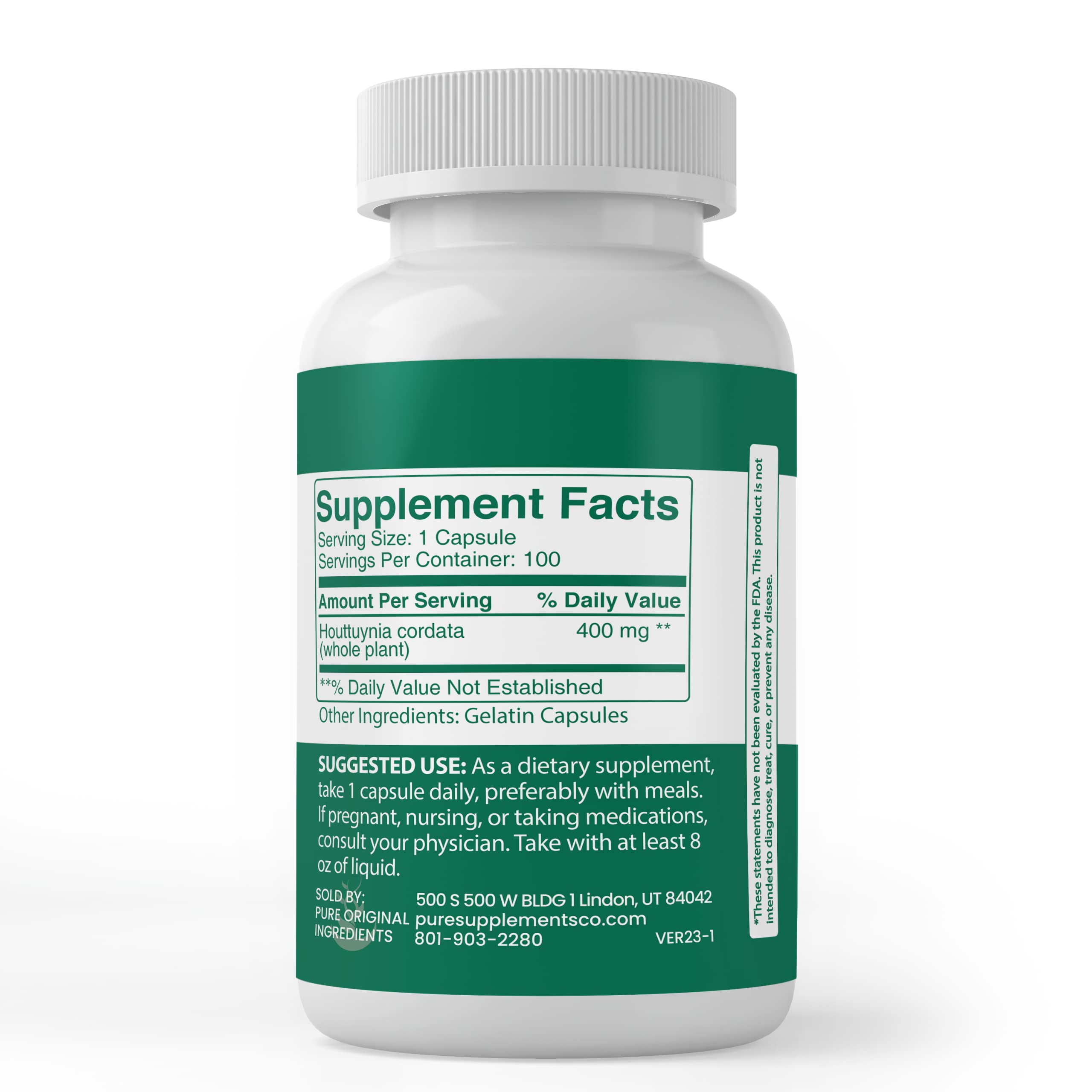 Foto 4 pulgar | Suplementos Dietéticos Ingredientes Puros Originales Houttuynia Cordata - Venta Internacional.