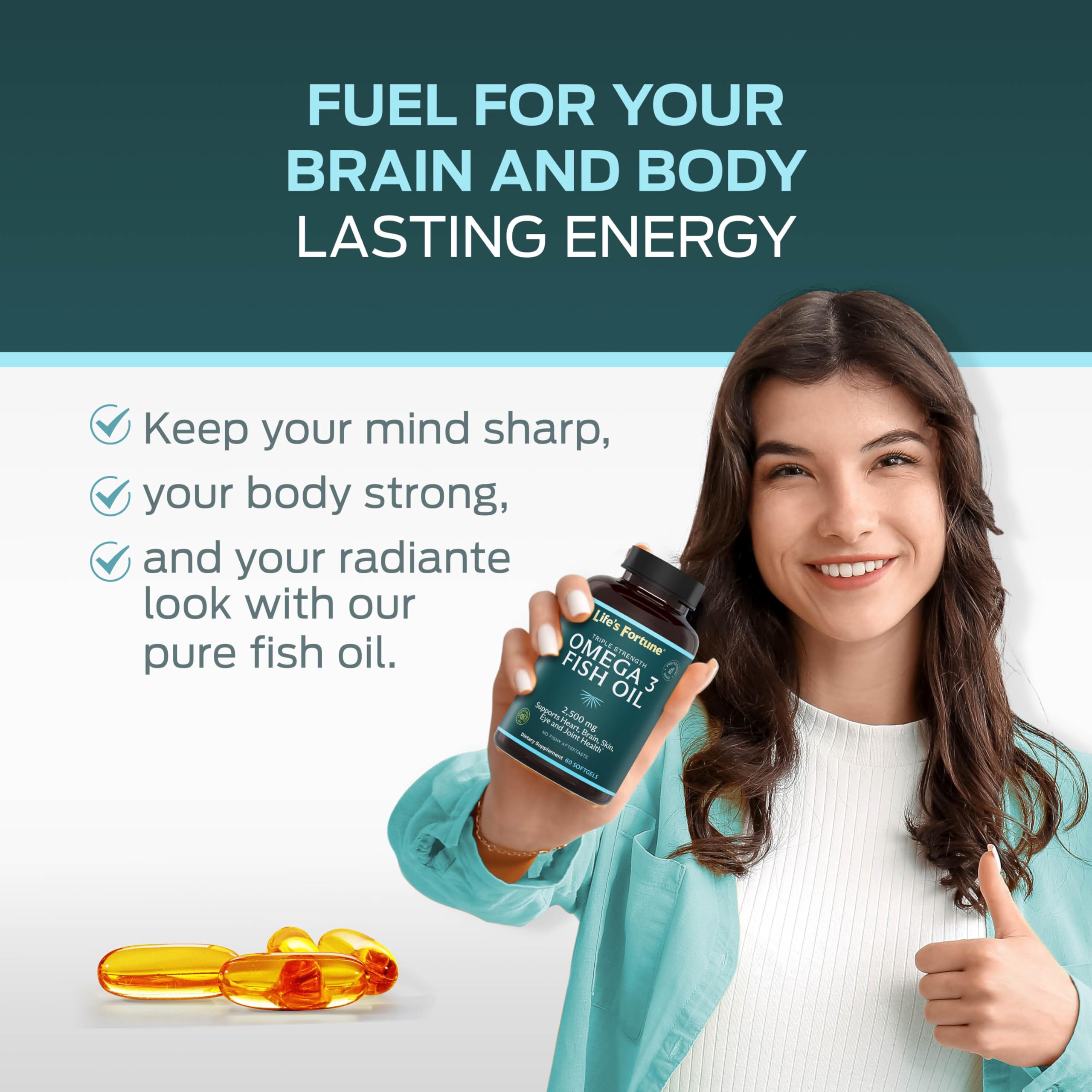 Foto 5 pulgar | Suplemento Life's Fortune Fish Oil Omega 3 2500 Mg 120 Cápsulas Blandas - Venta Internacional.